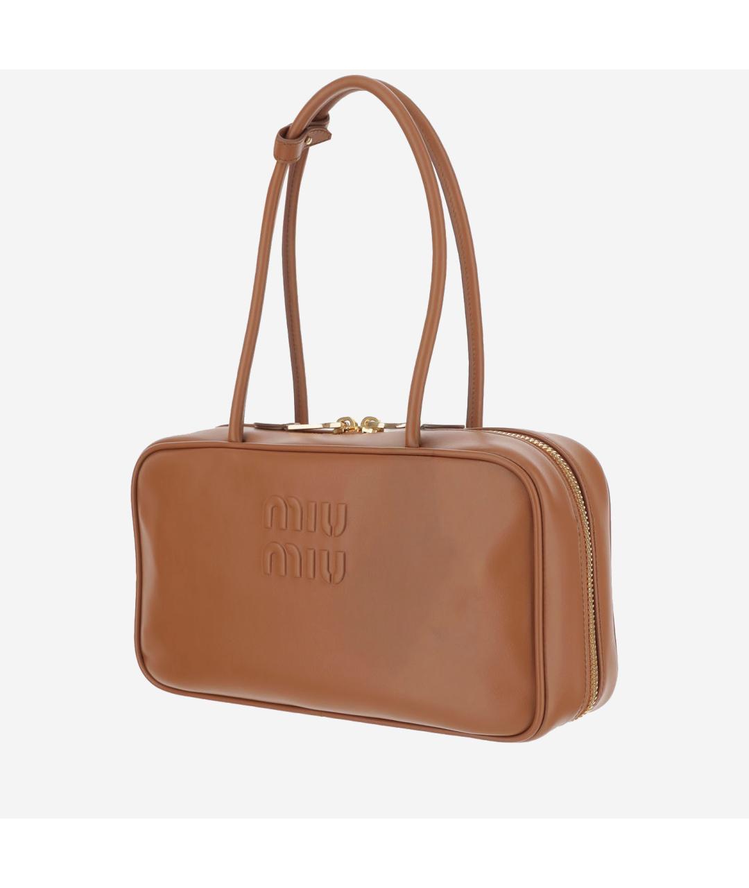 MIU MIU Коричневая кожаная сумка тоут, фото 2