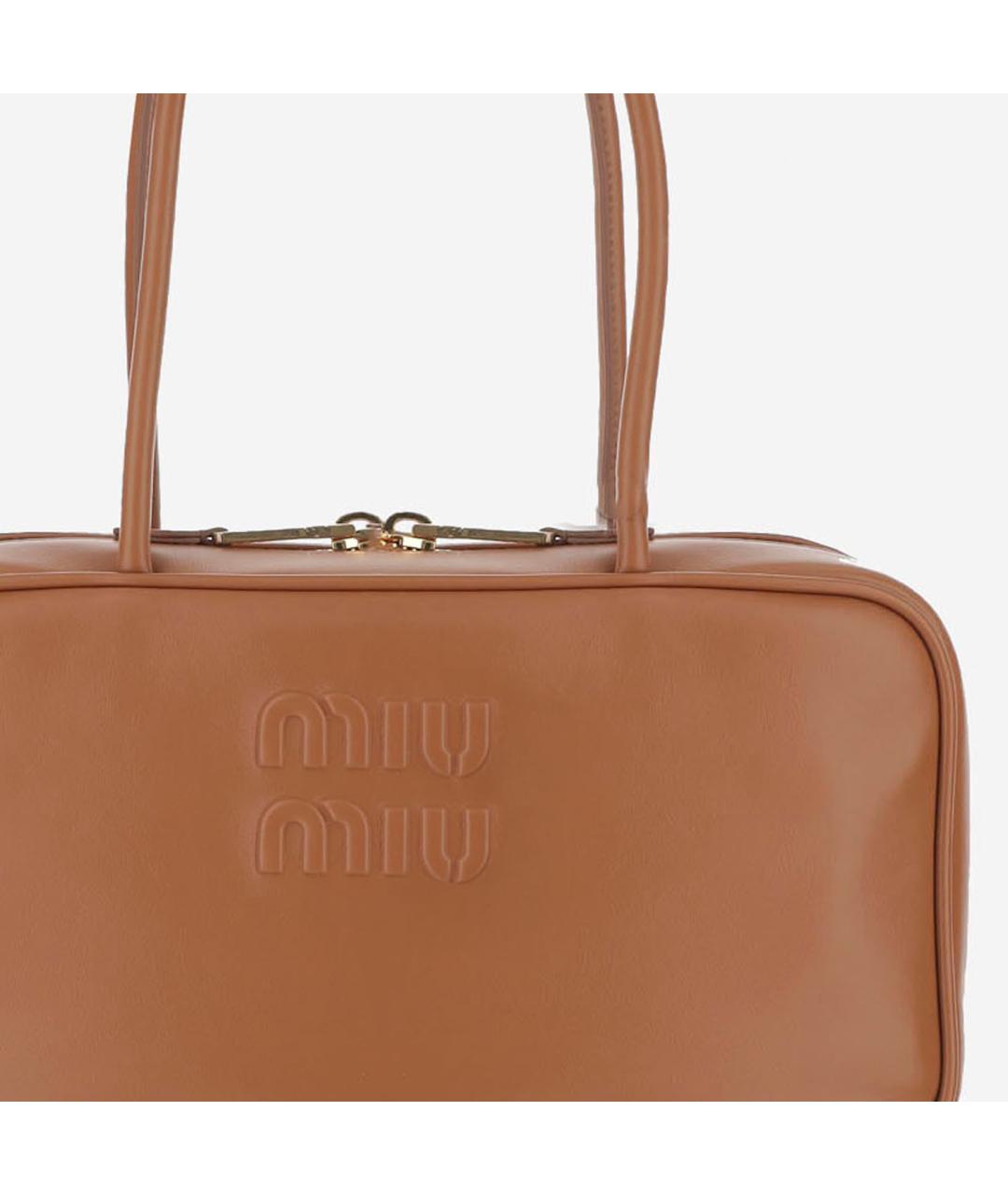 MIU MIU Коричневая кожаная сумка тоут, фото 4