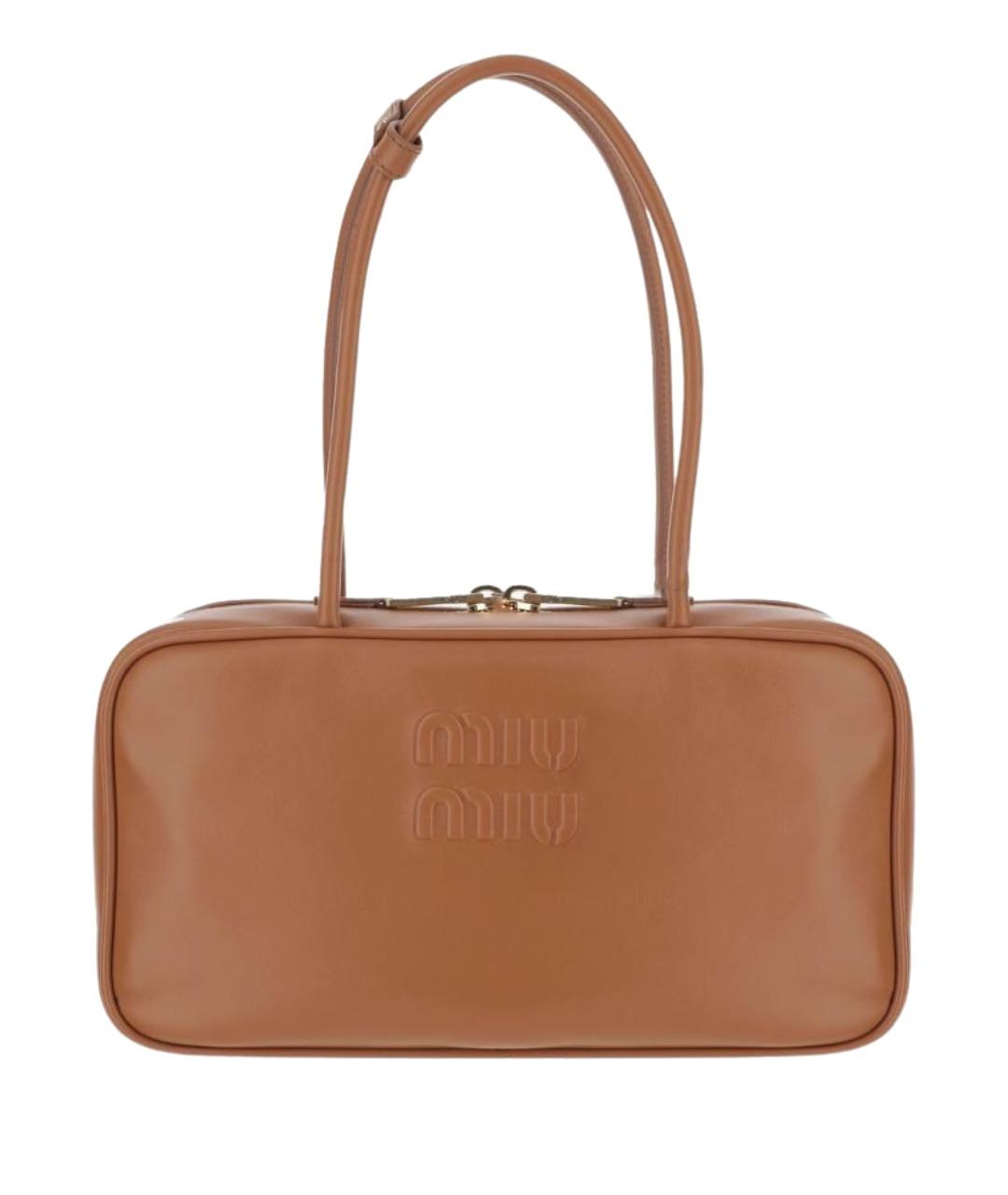 MIU MIU Коричневая кожаная сумка тоут, фото 1