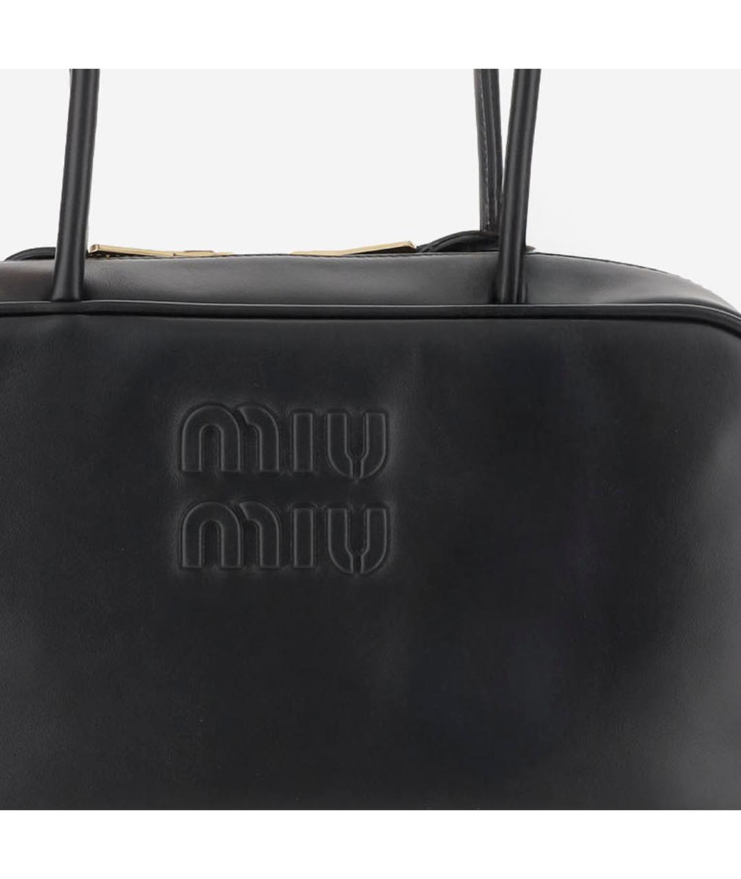 MIU MIU Черная кожаная сумка тоут, фото 4