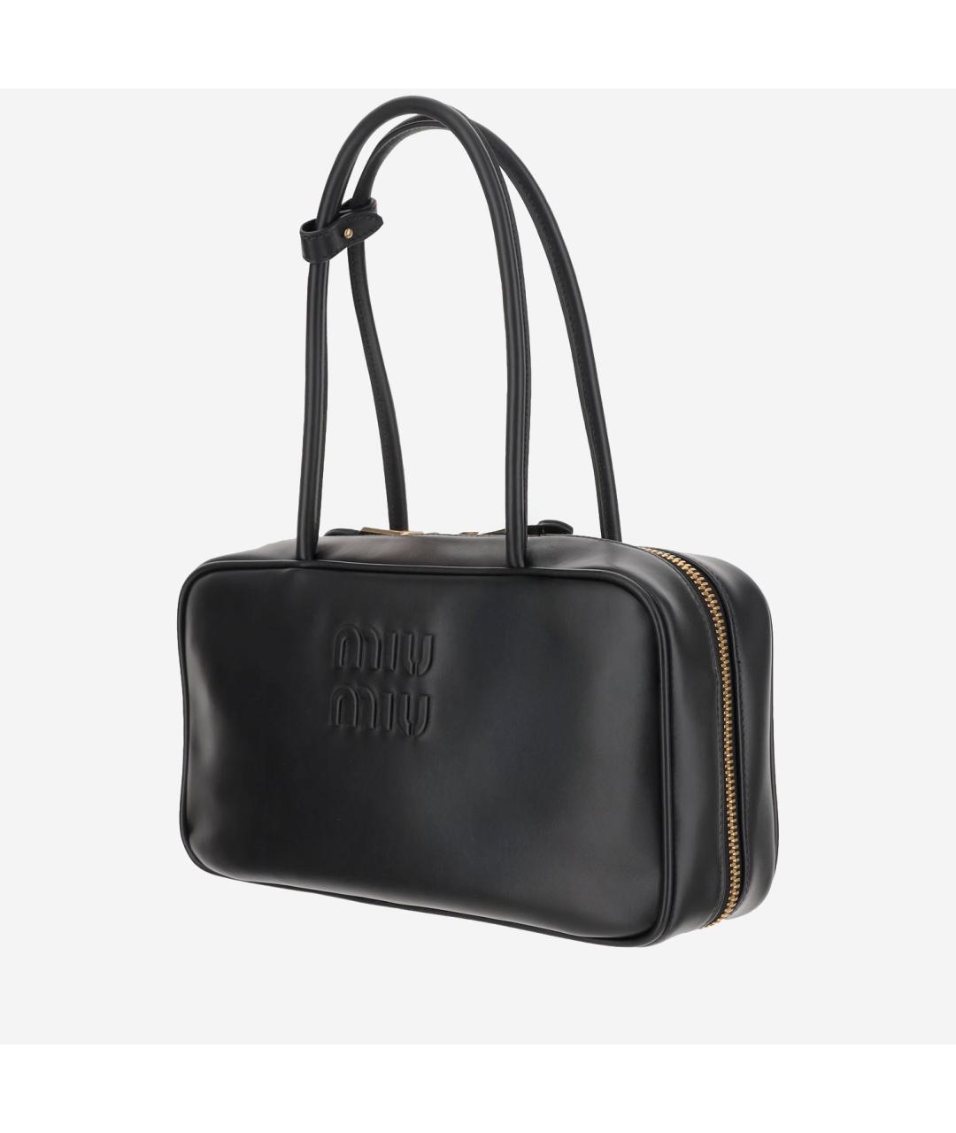 MIU MIU Черная кожаная сумка тоут, фото 2