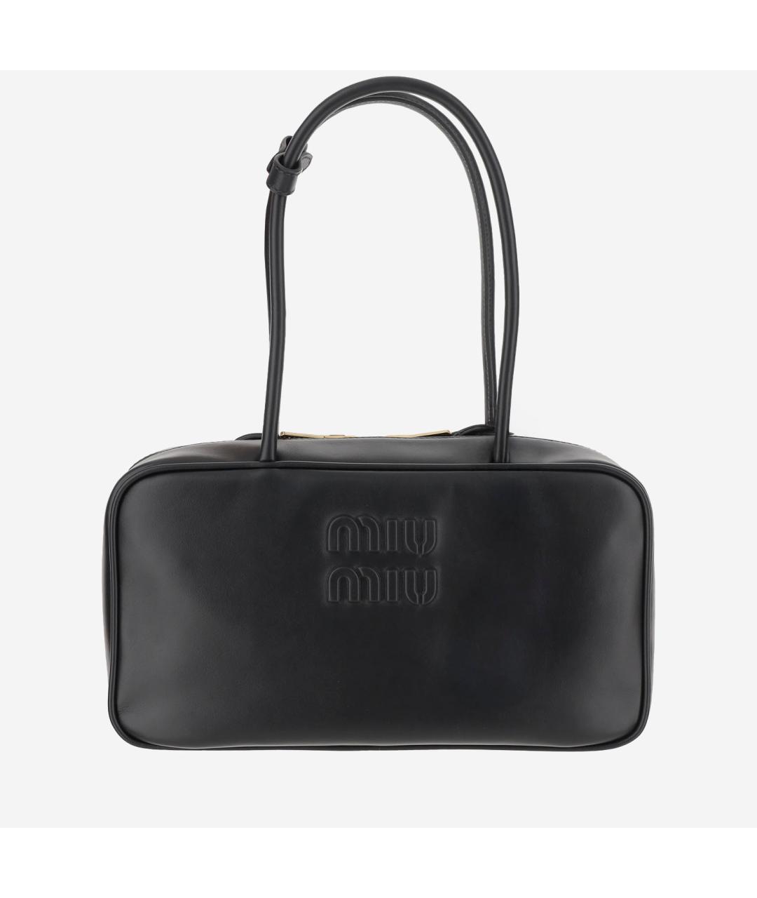 MIU MIU Черная кожаная сумка тоут, фото 1
