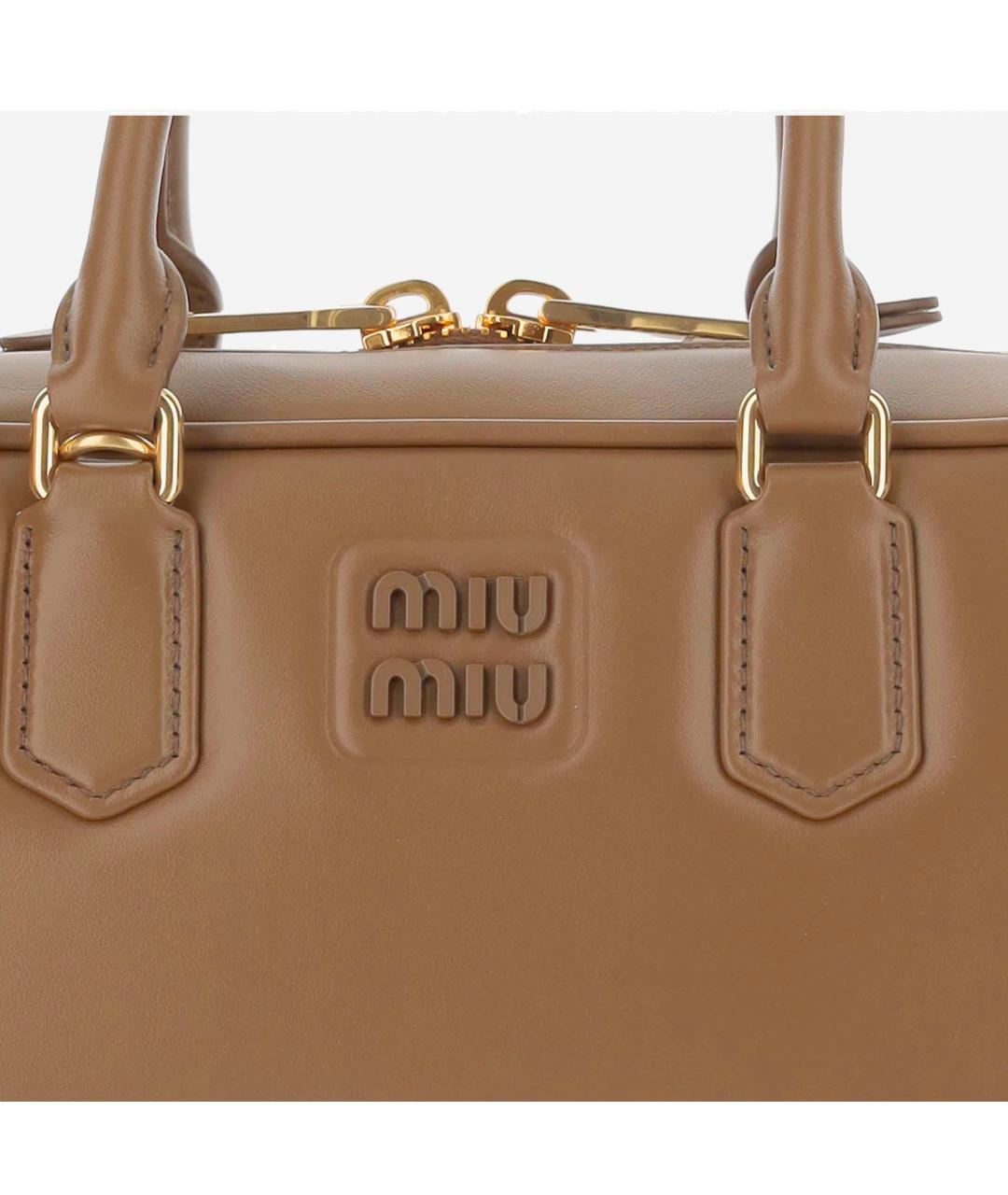 MIU MIU Коричневая кожаная сумка тоут, фото 5