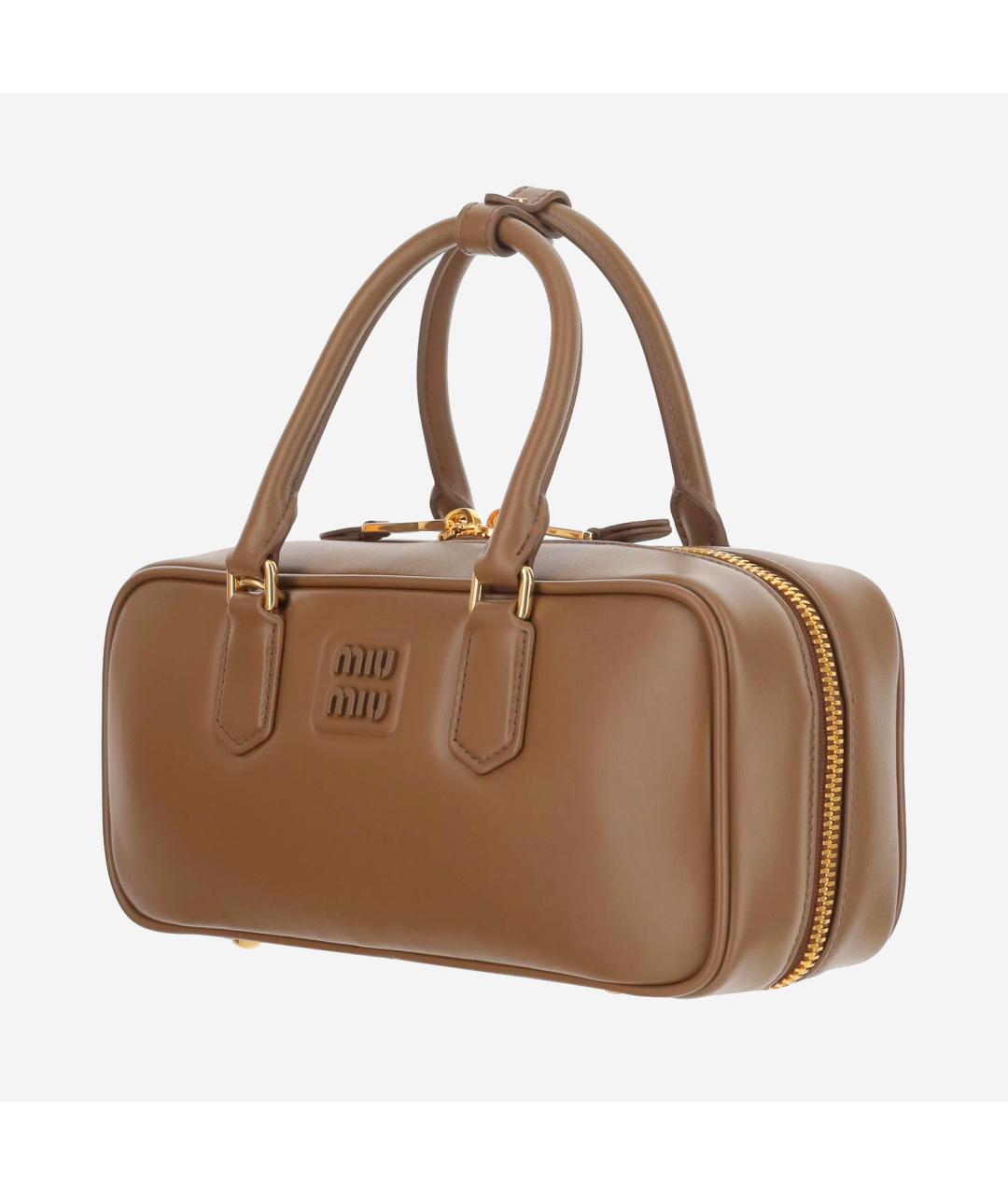 MIU MIU Коричневая кожаная сумка тоут, фото 2