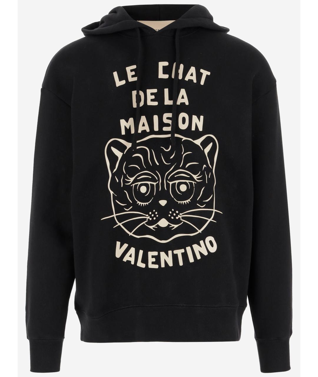 VALENTINO Черный хлопковый джемпер / свитер, фото 1