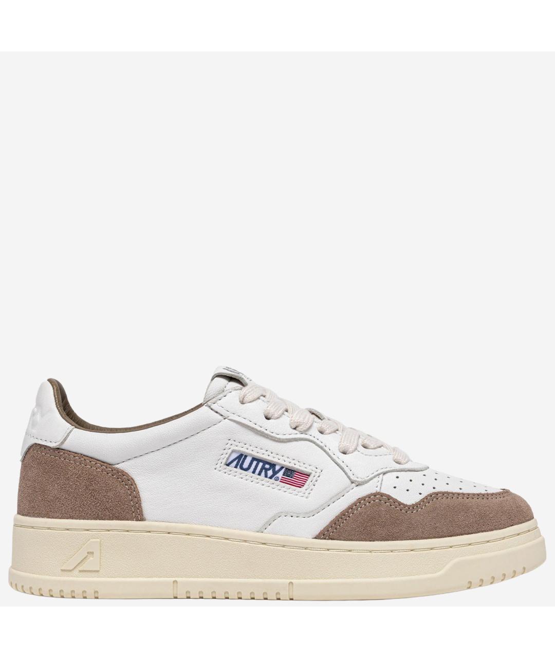 AUTRY Белые кожаные низкие кроссовки / кеды, фото 1