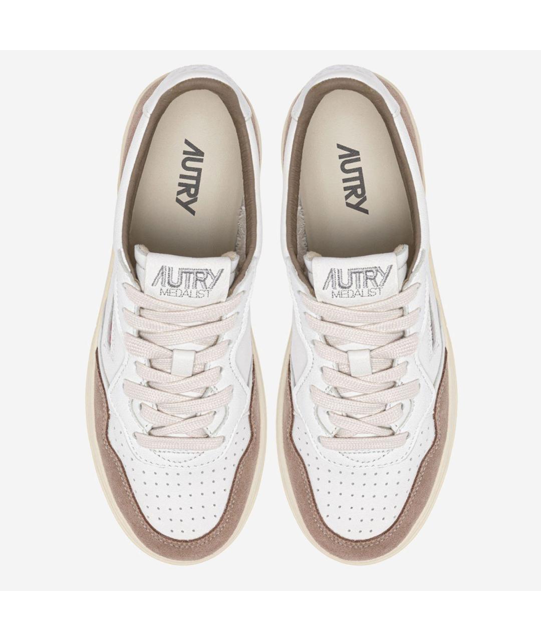 AUTRY Белые кожаные низкие кроссовки / кеды, фото 2