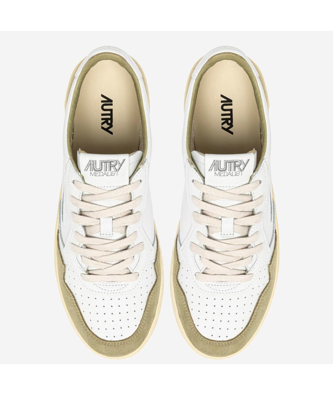 AUTRY Белые кожаные низкие кроссовки / кеды, фото 2