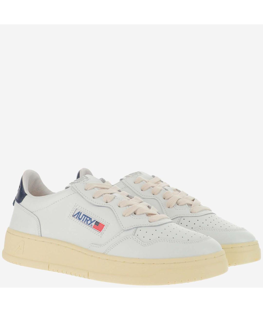 AUTRY Белые кожаные низкие кроссовки / кеды, фото 3