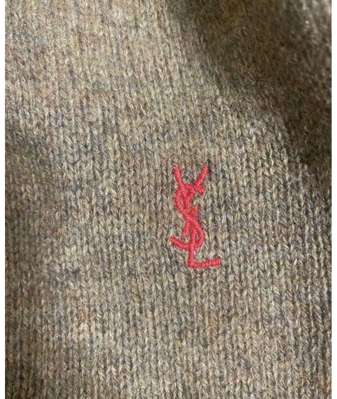 SAINT LAURENT Коричневый шерстяной джемпер / свитер, фото 5