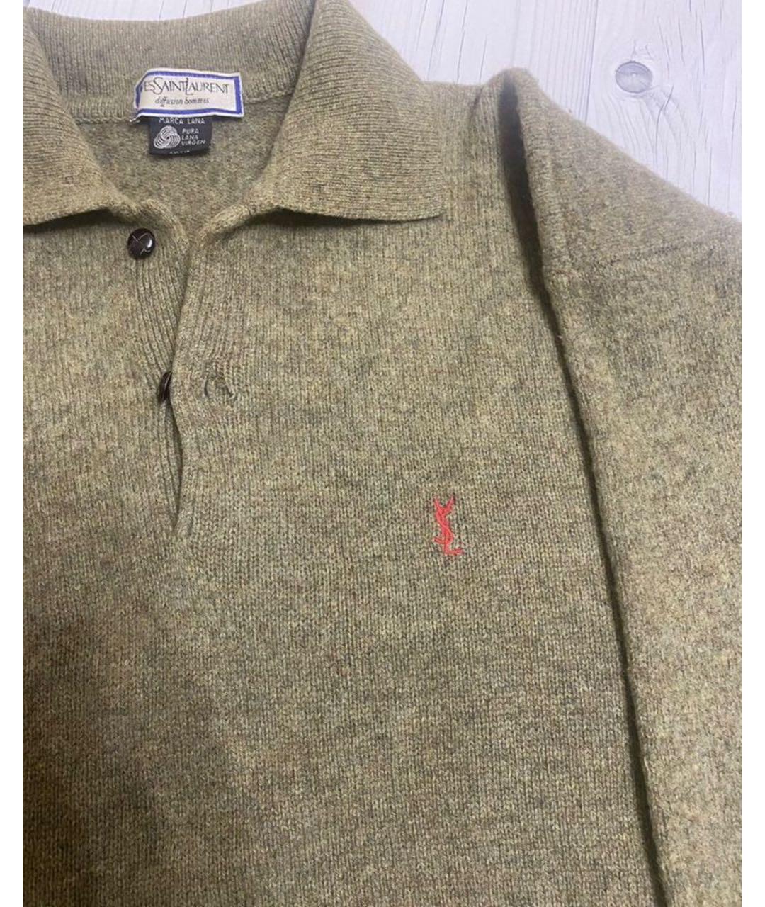 SAINT LAURENT Коричневый шерстяной джемпер / свитер, фото 2