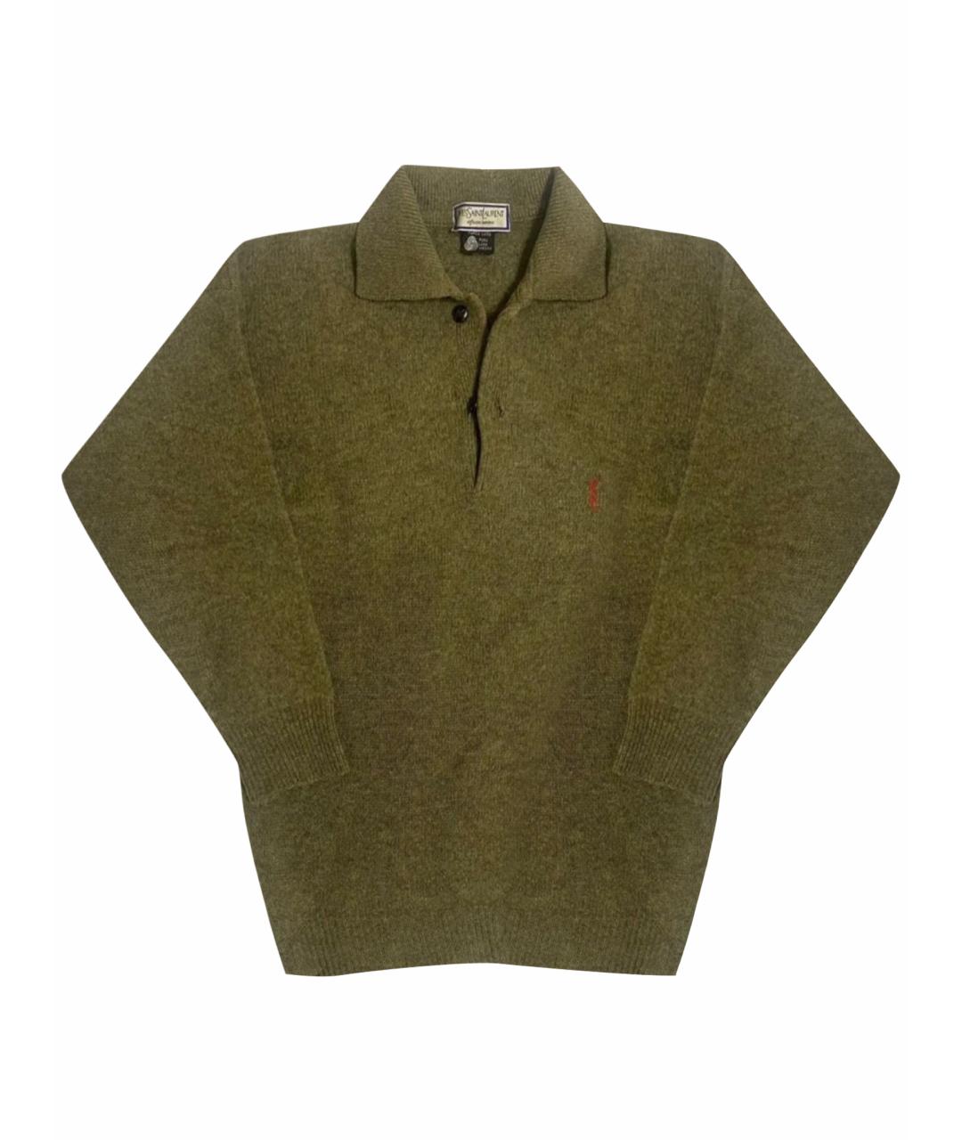 SAINT LAURENT Коричневый шерстяной джемпер / свитер, фото 1