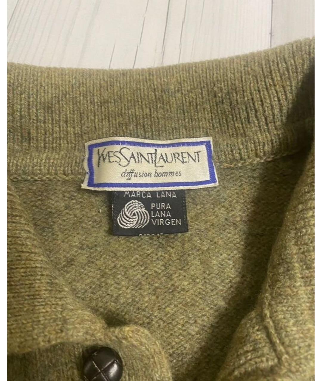 SAINT LAURENT Коричневый шерстяной джемпер / свитер, фото 3