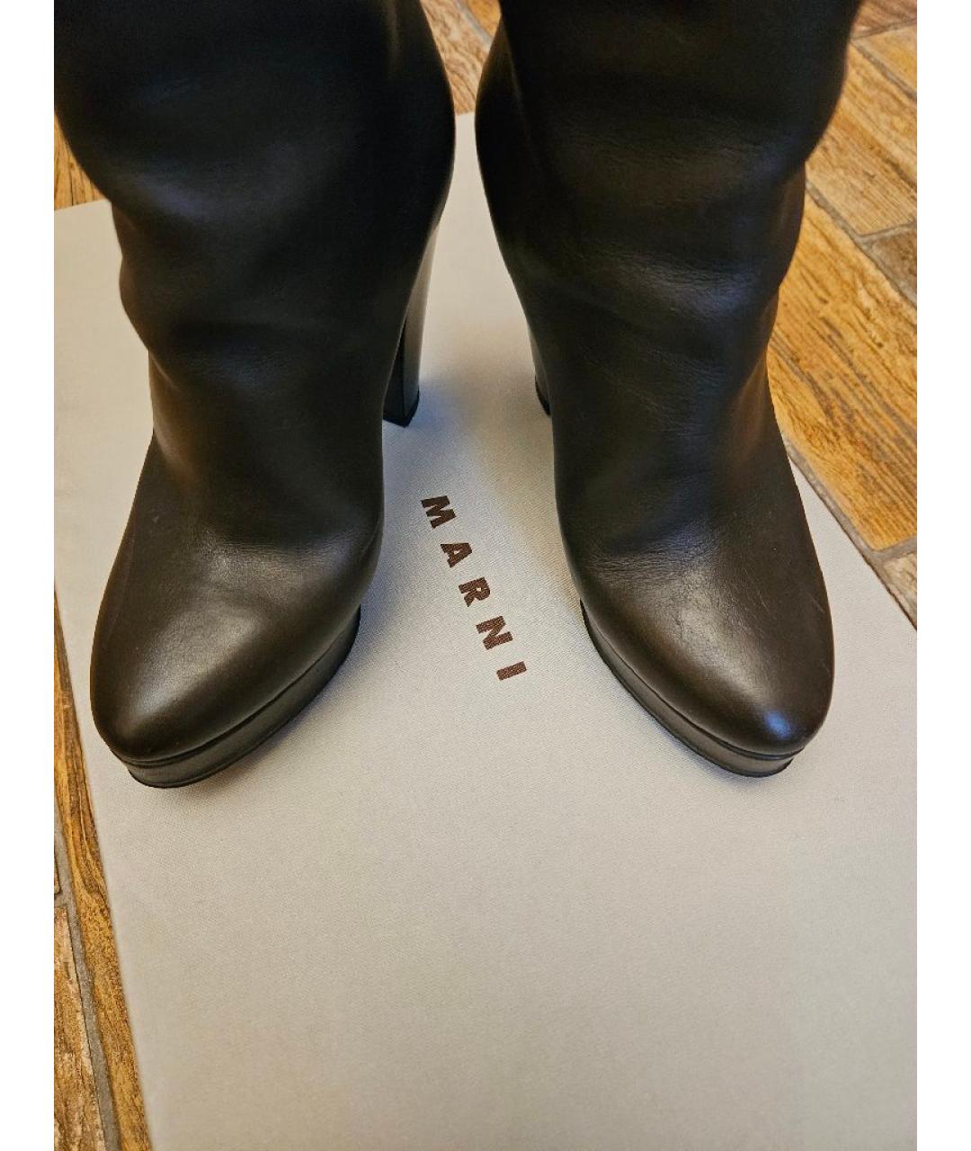 MARNI Коричневые кожаные сапоги, фото 3