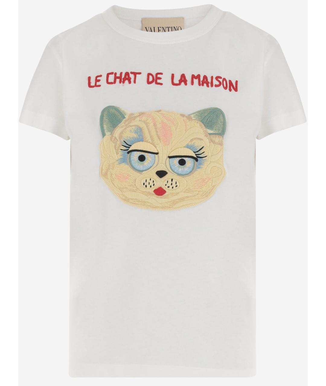 VALENTINO Белая хлопковая футболка, фото 4
