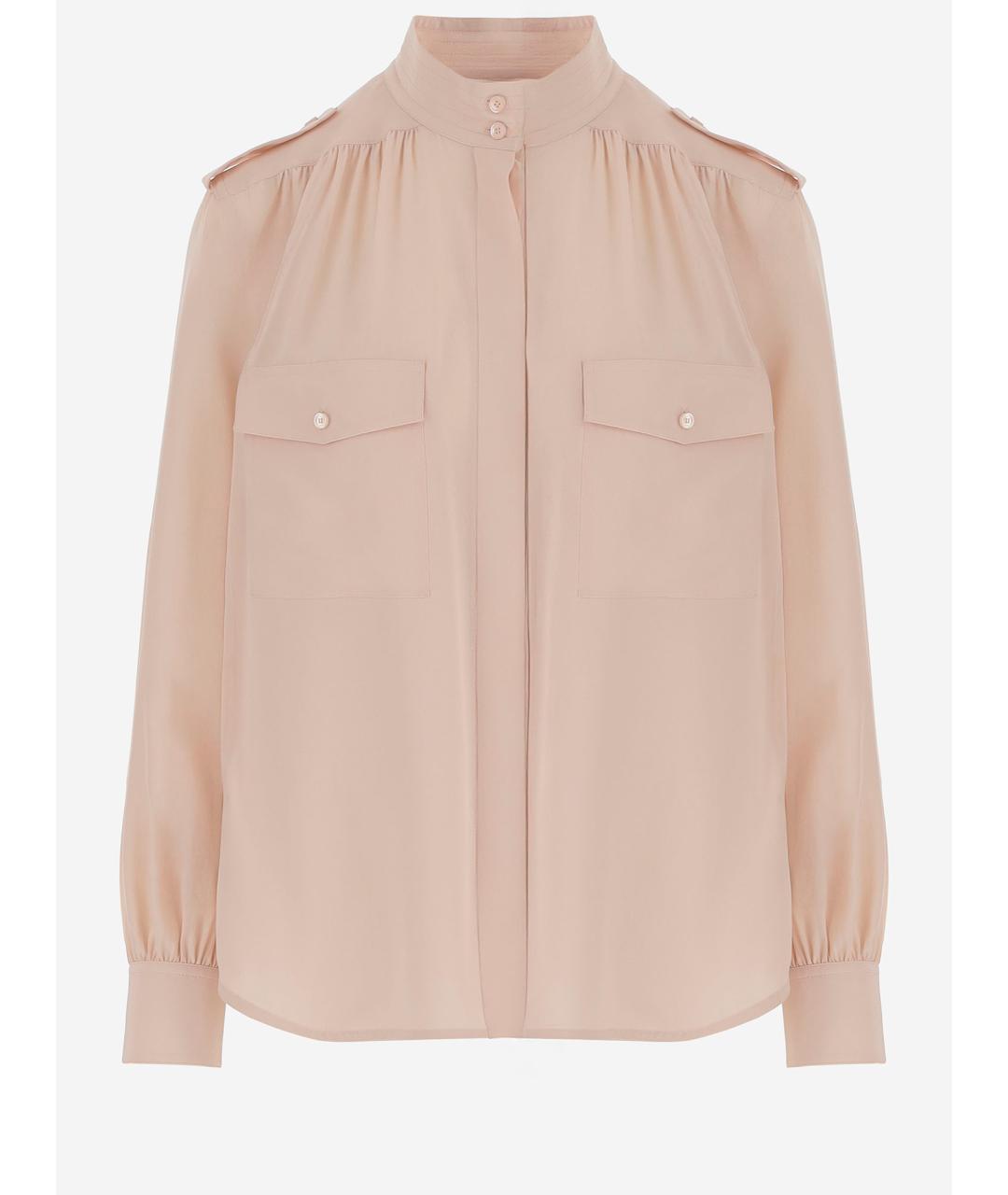 CHLOE Розовая шелковая рубашка, фото 1