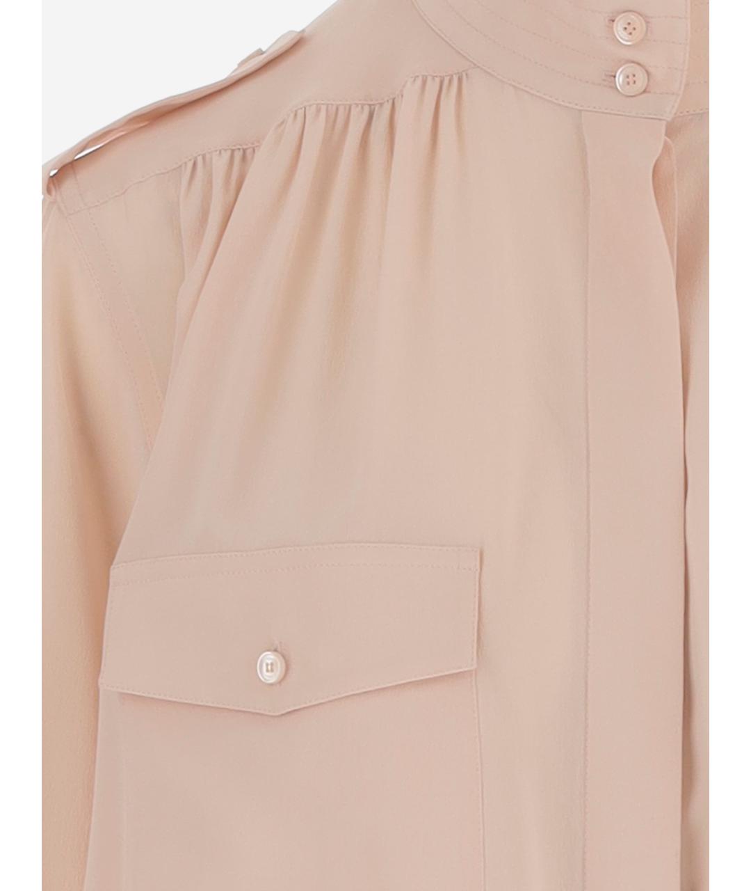 CHLOE Розовая шелковая рубашка, фото 3
