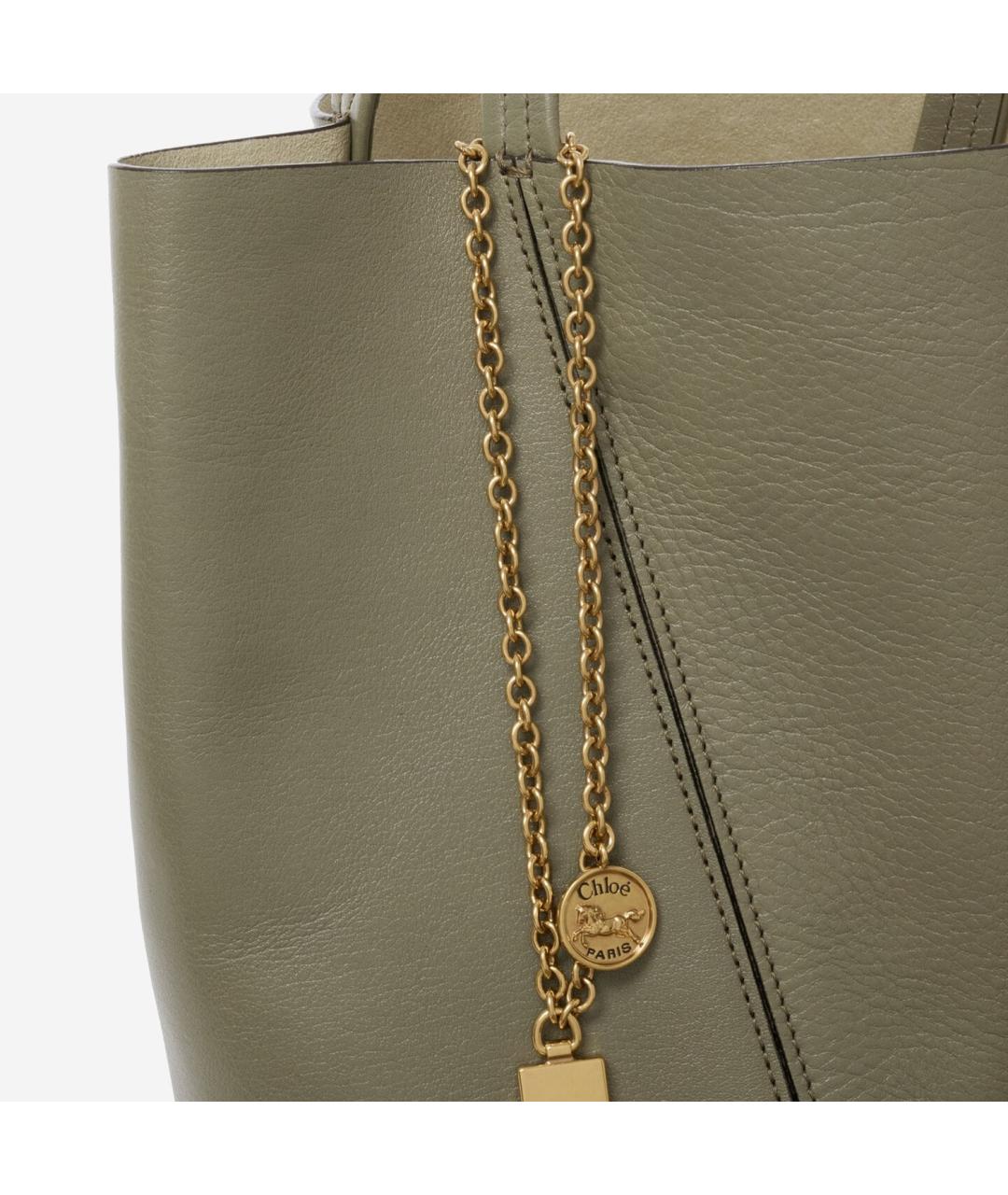CHLOE Зеленая кожаная сумка тоут, фото 5