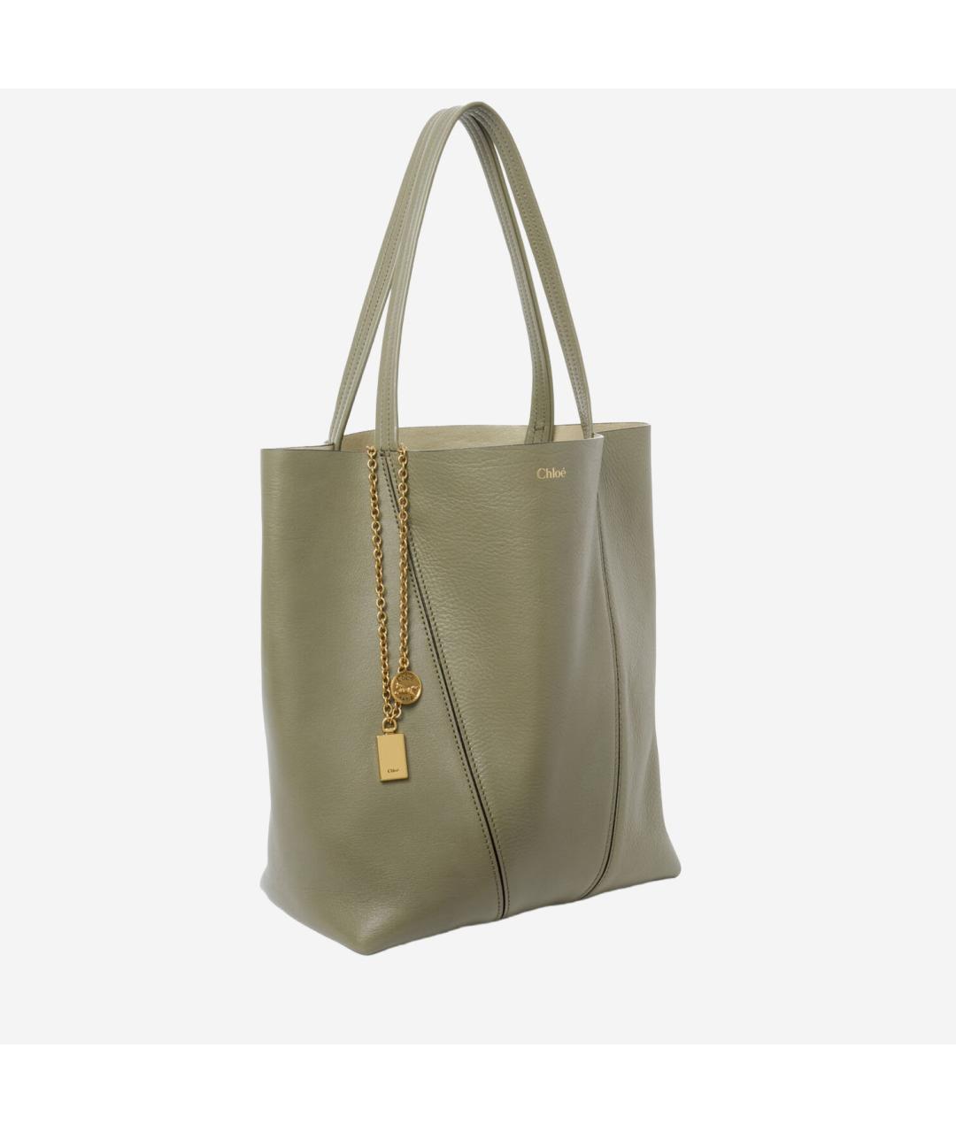 CHLOE Зеленая кожаная сумка тоут, фото 3