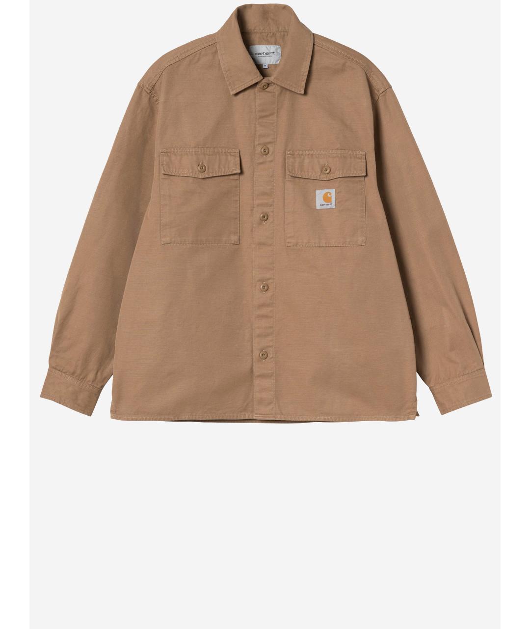 CARHARTT WIP Коричневая хлопковая кэжуал рубашка, фото 4