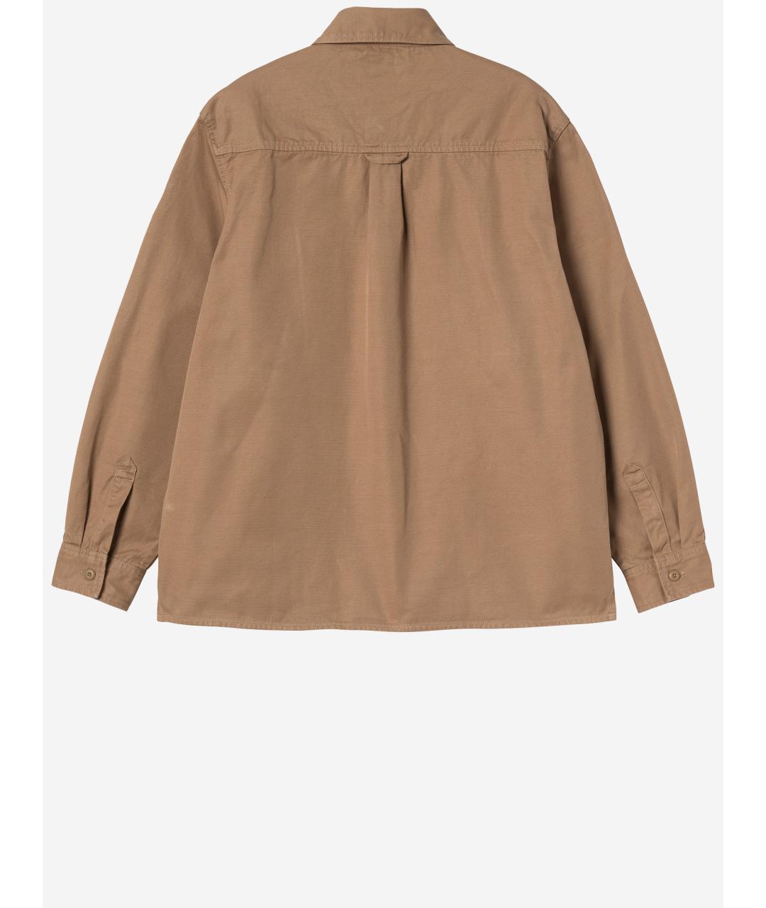 CARHARTT WIP Коричневая хлопковая кэжуал рубашка, фото 2