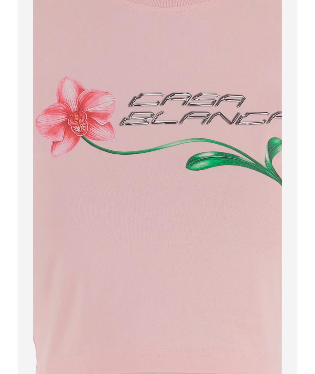 CASABLANCA Розовая хлопковая футболка, фото 3