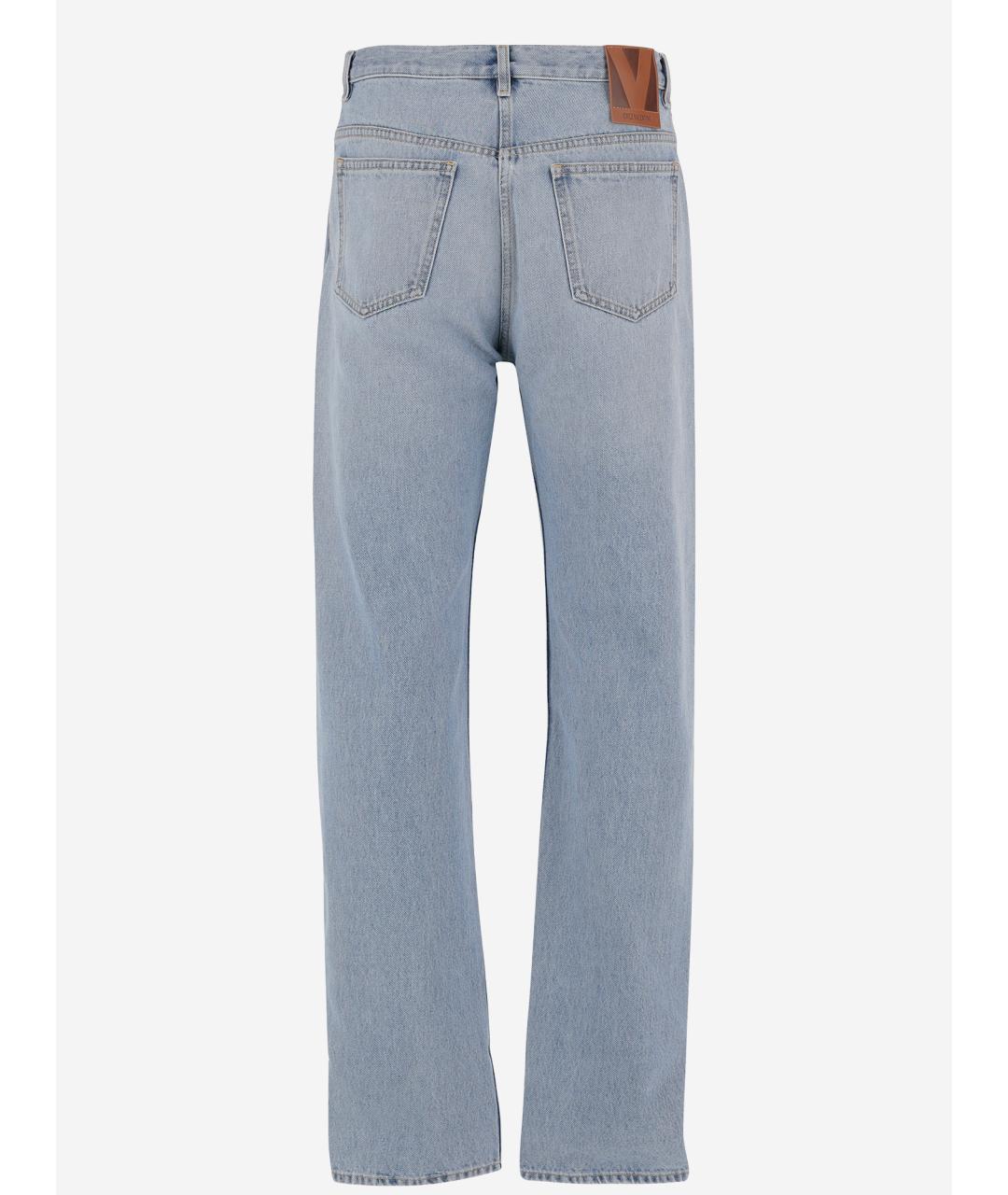 VALENTINO Голубые хлопковые прямые джинсы, фото 2