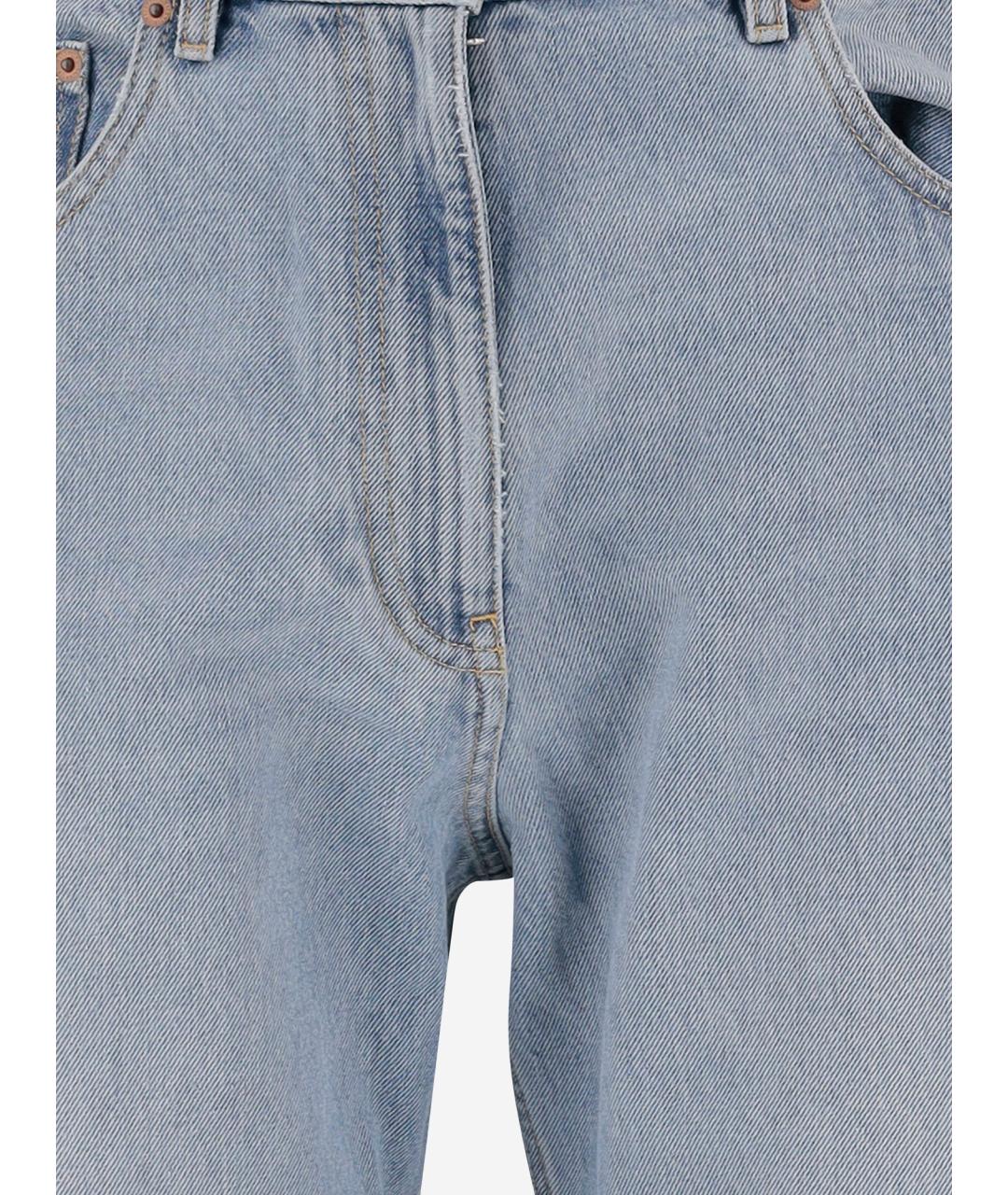 VALENTINO Голубые хлопковые прямые джинсы, фото 3