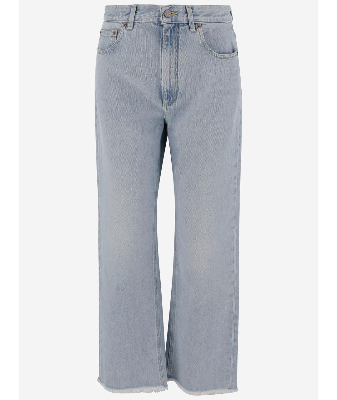 VALENTINO Голубые хлопковые прямые джинсы, фото 4
