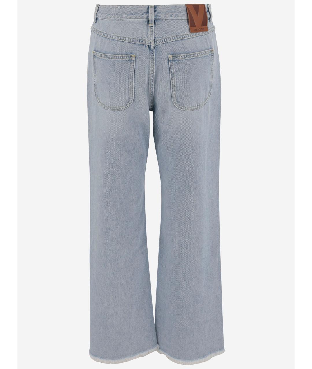 VALENTINO Голубые хлопковые прямые джинсы, фото 2