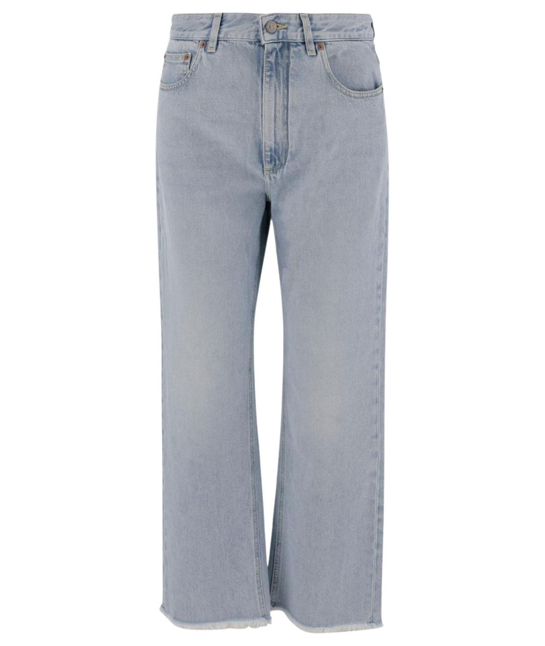 VALENTINO Голубые хлопковые прямые джинсы, фото 1