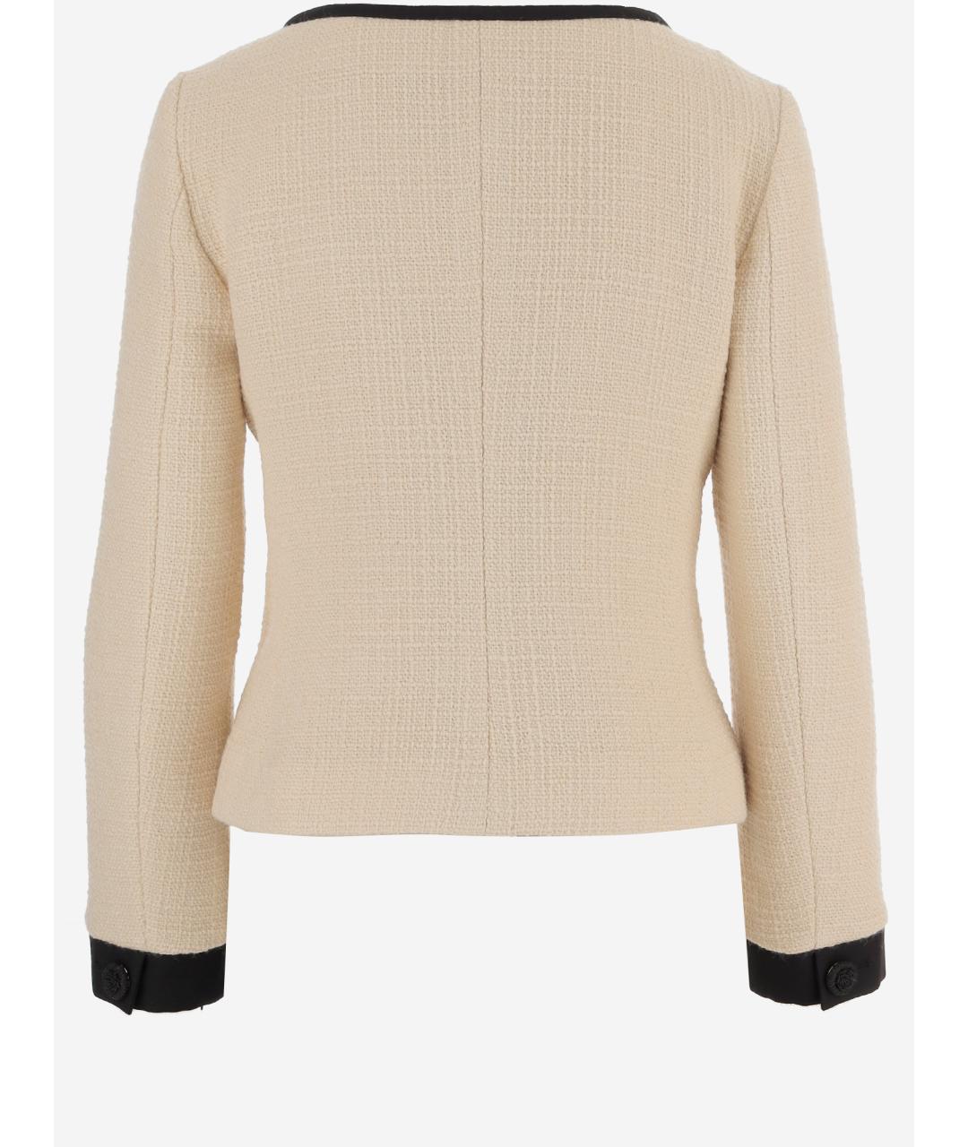 VALENTINO Бежевый шерстяной жакет/пиджак, фото 2