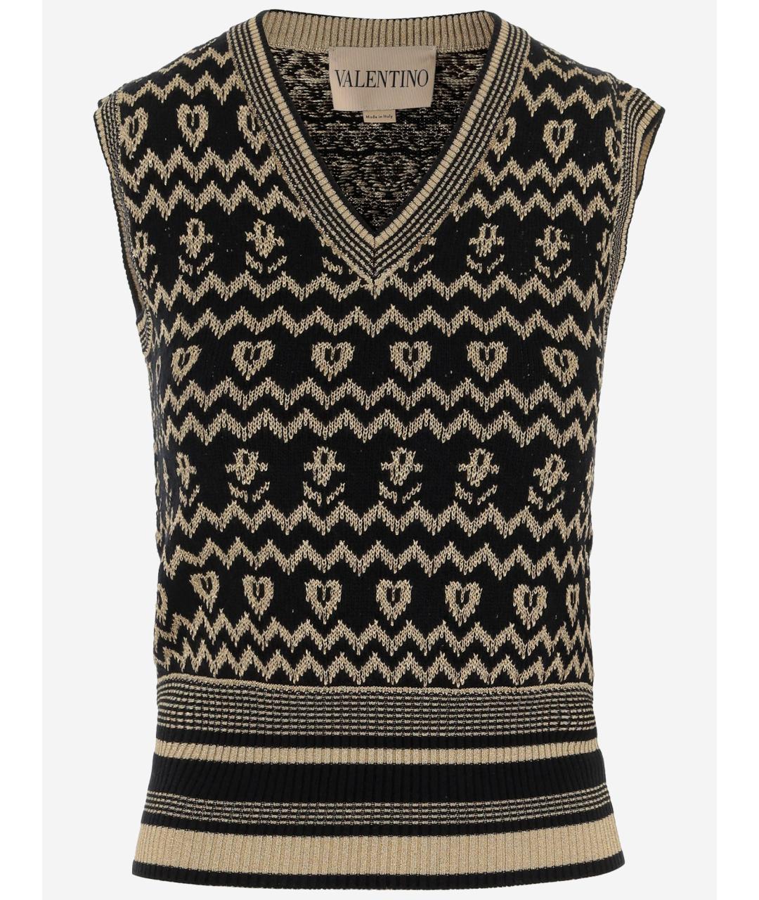 VALENTINO Черная шерстяная жилетка, фото 1