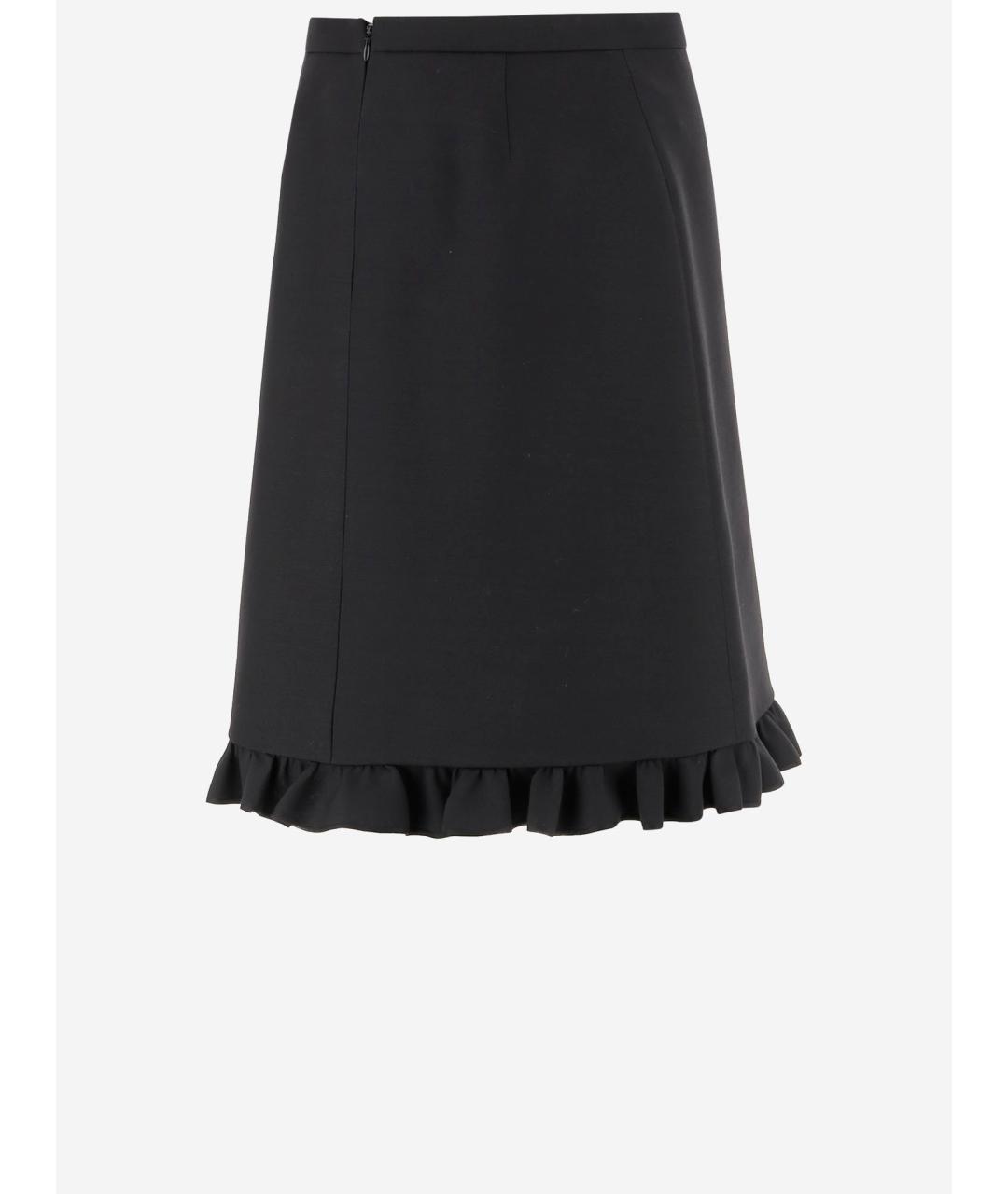 VALENTINO Черная шерстяная юбка миди, фото 2