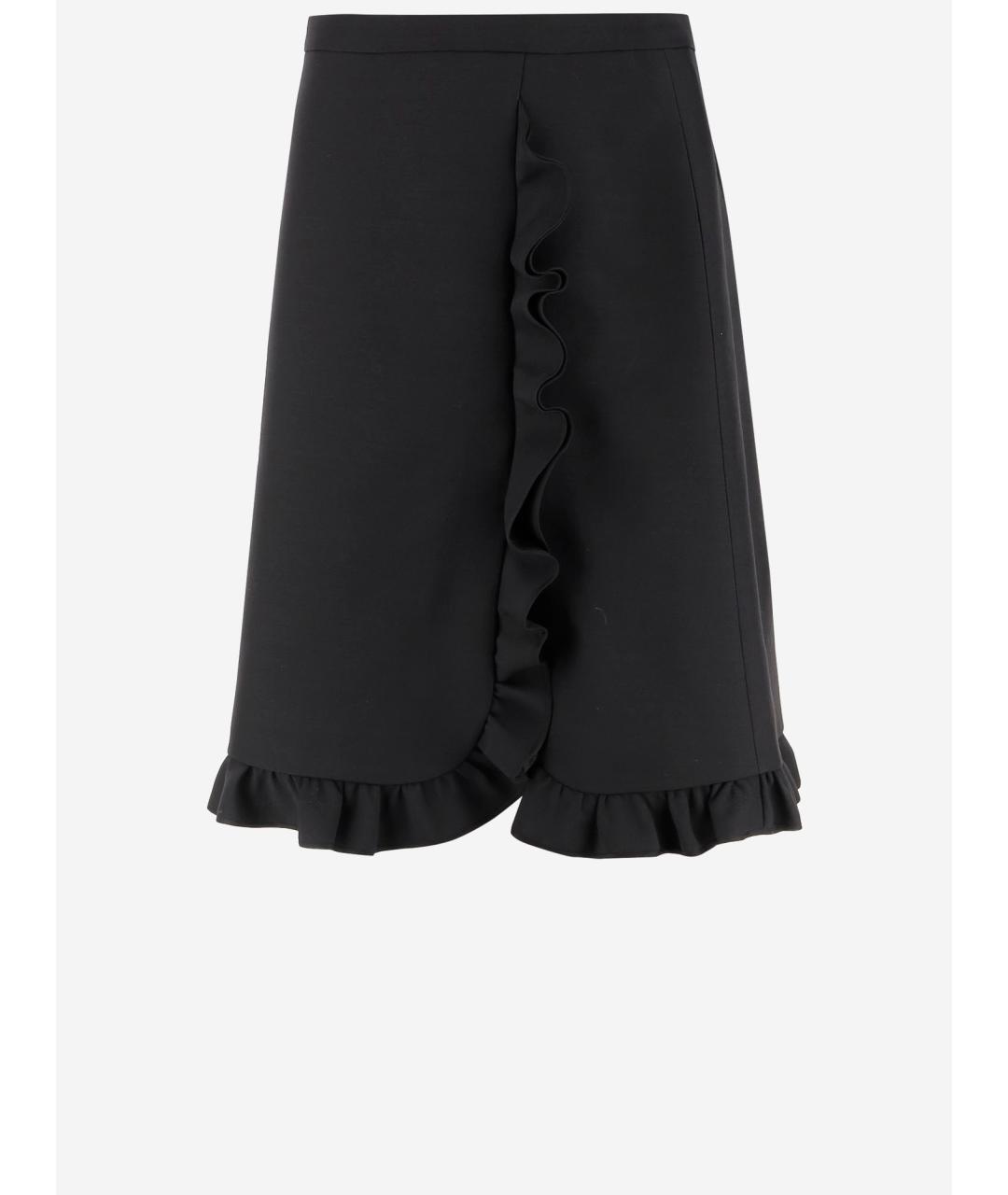 VALENTINO Черная шерстяная юбка миди, фото 1