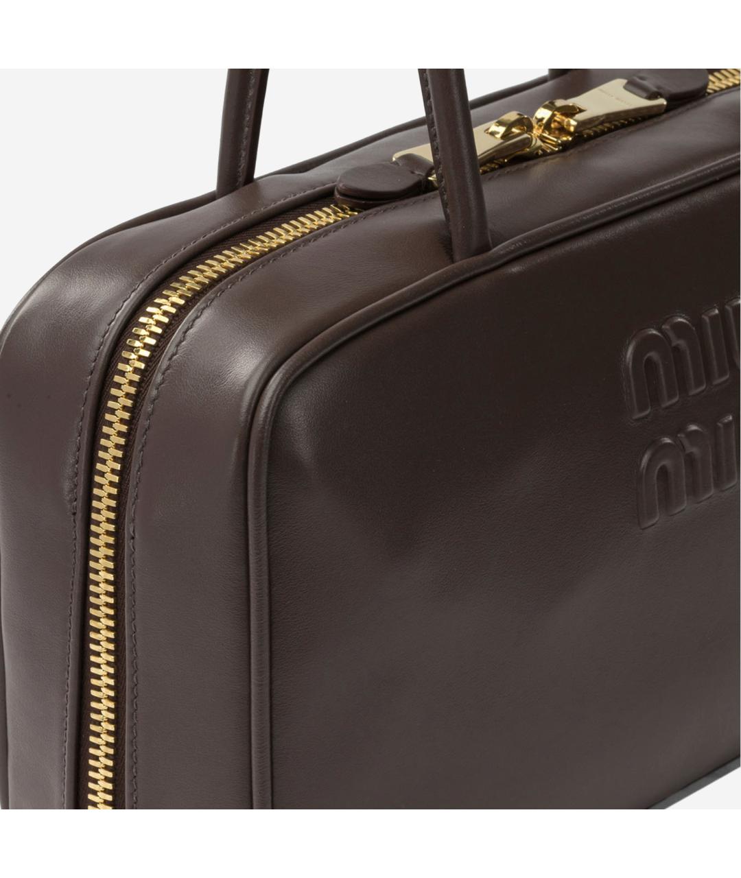 MIU MIU Коричневая кожаная сумка тоут, фото 4