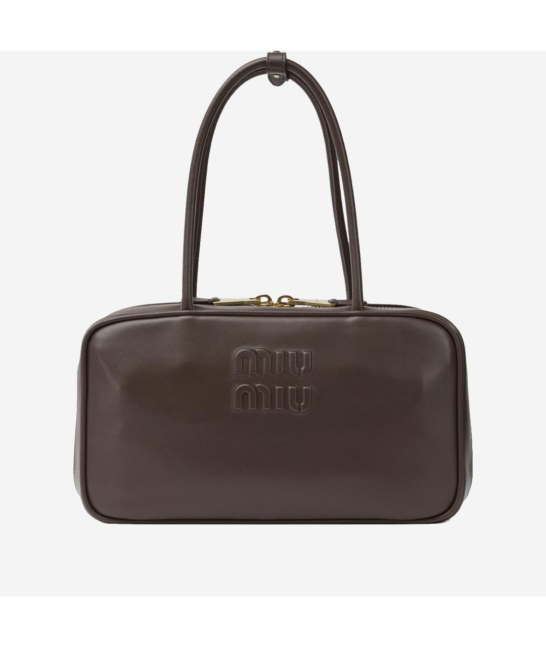 MIU MIU Коричневая кожаная сумка тоут, фото 5