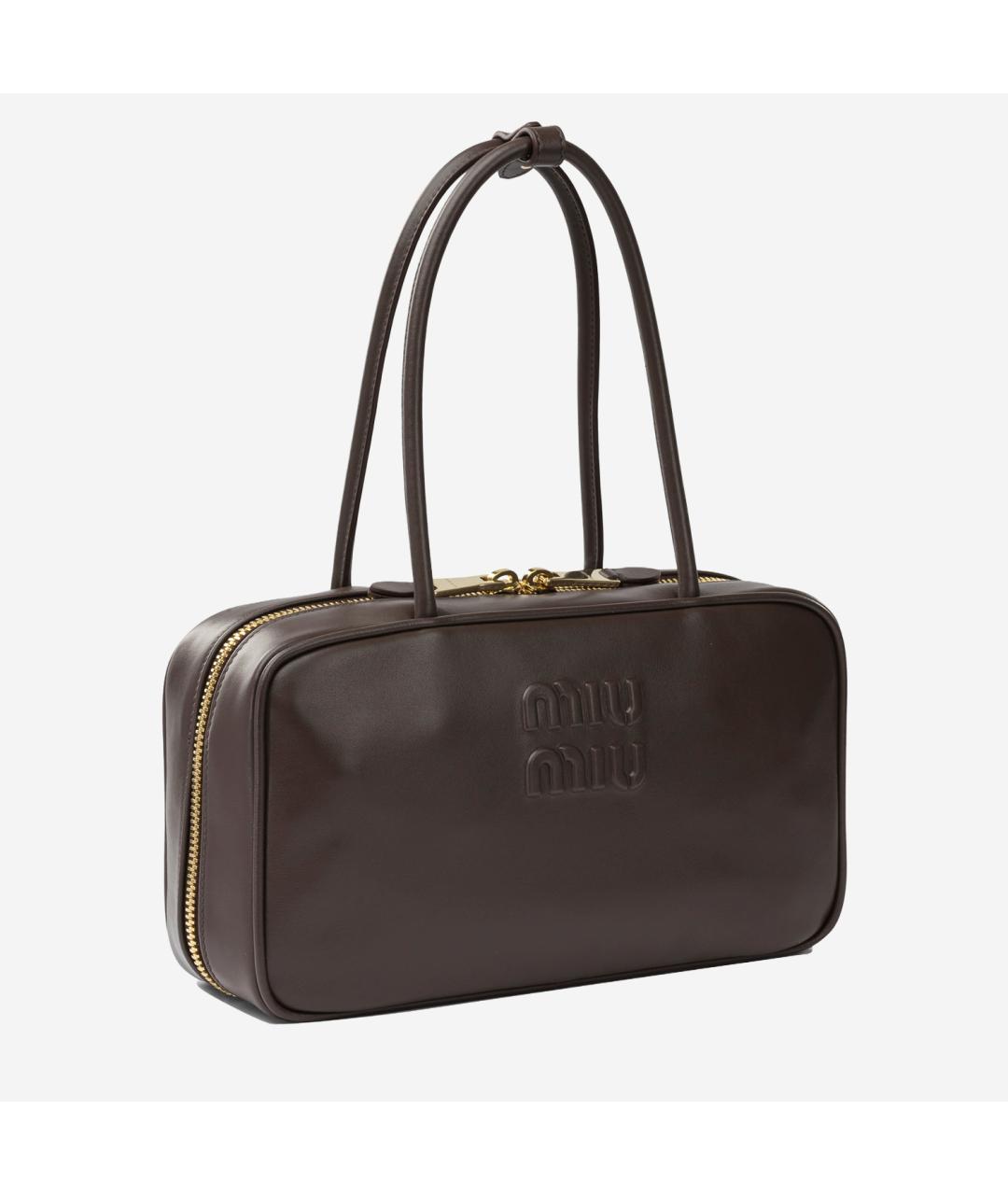 MIU MIU Коричневая кожаная сумка тоут, фото 2