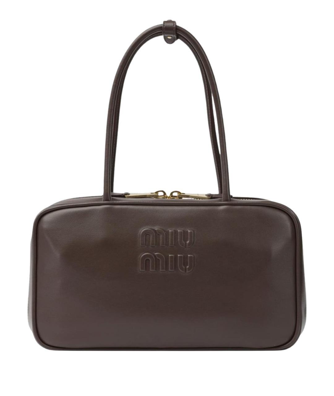 MIU MIU Коричневая кожаная сумка тоут, фото 1