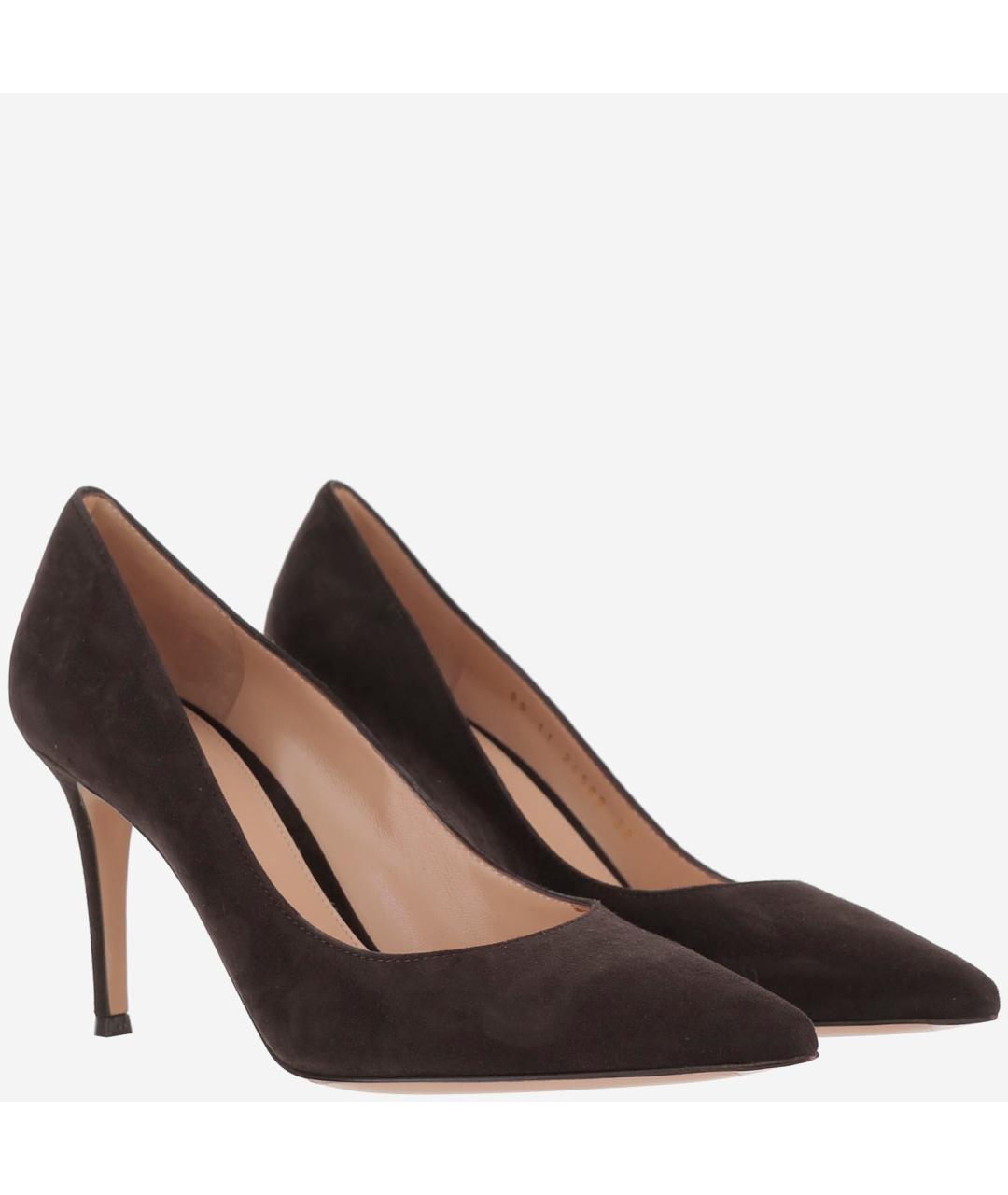 GIANVITO ROSSI Коричневые замшевые туфли, фото 2