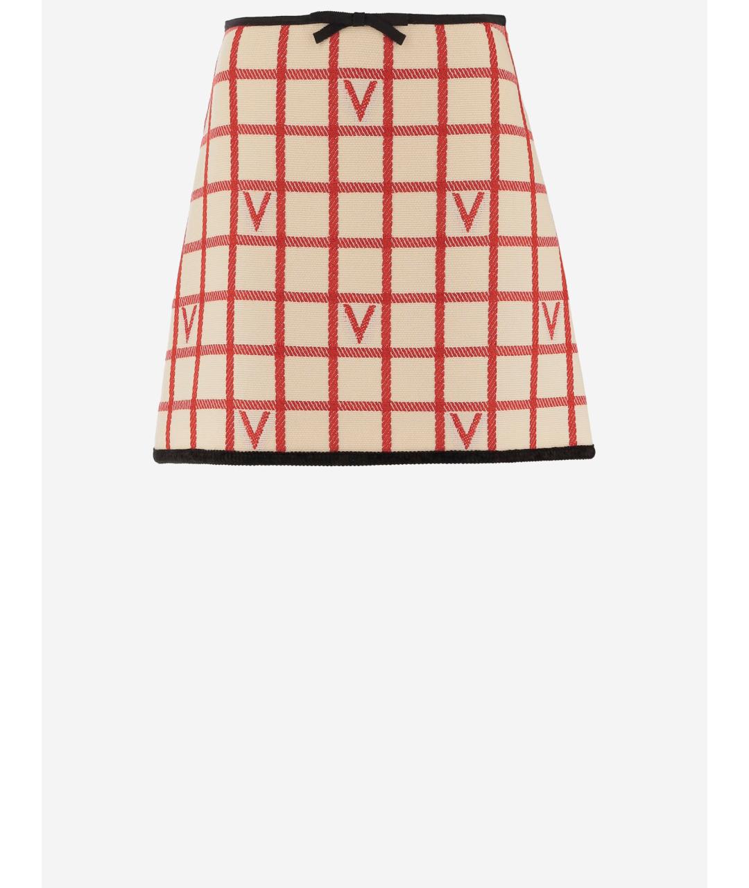 VALENTINO Красная шерстяная юбка мини, фото 1
