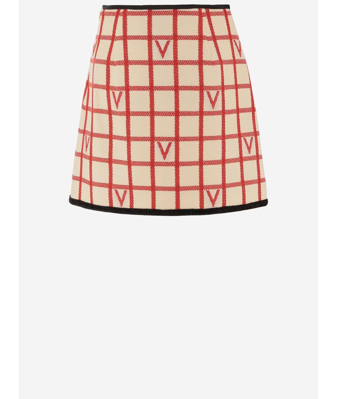 VALENTINO Красная шерстяная юбка мини, фото 2