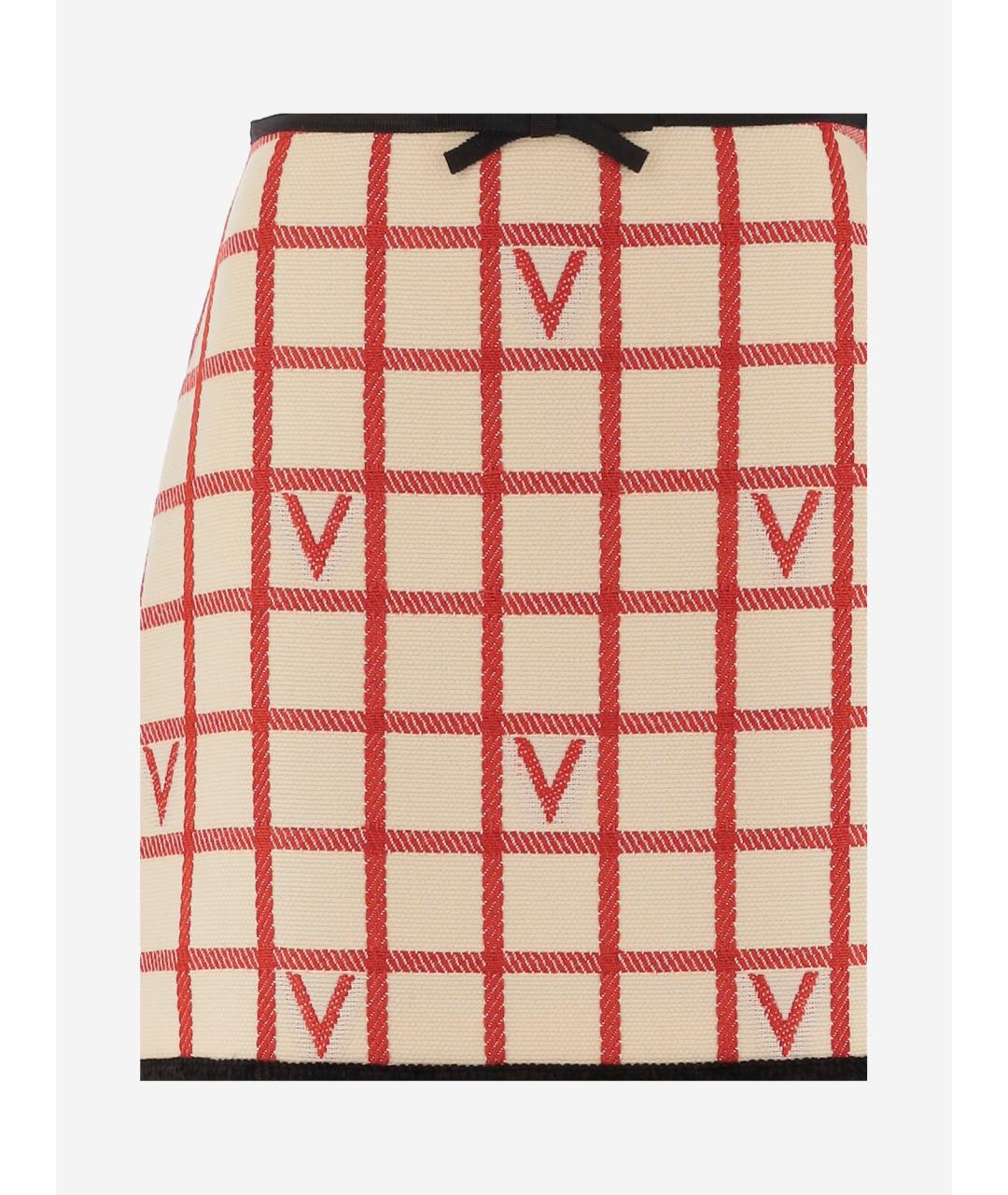 VALENTINO Красная шерстяная юбка мини, фото 3