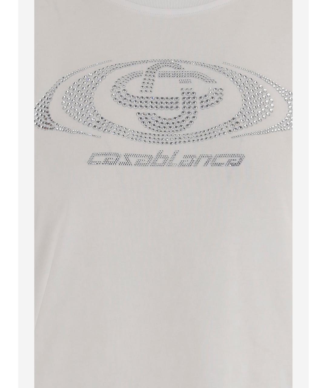 CASABLANCA Белая хлопковая футболка, фото 3