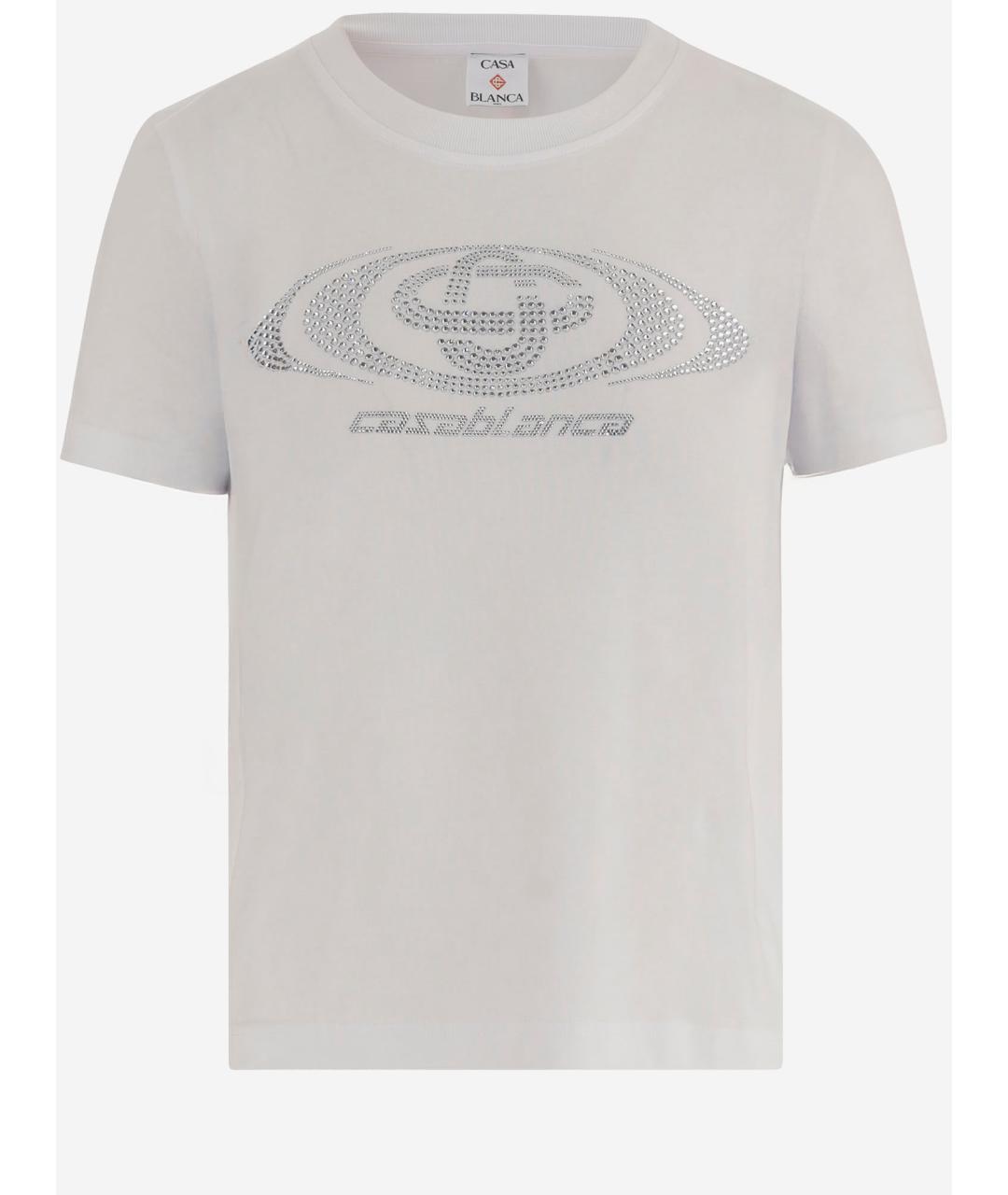 CASABLANCA Белая хлопковая футболка, фото 1