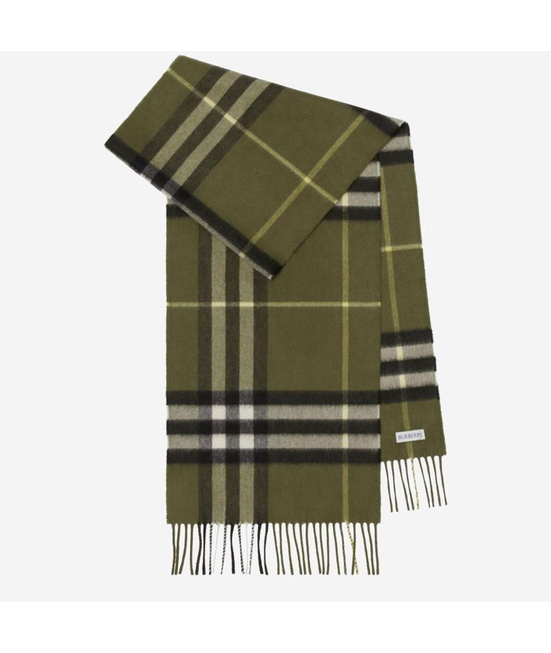 BURBERRY Зеленый кашемировый шарф, фото 2