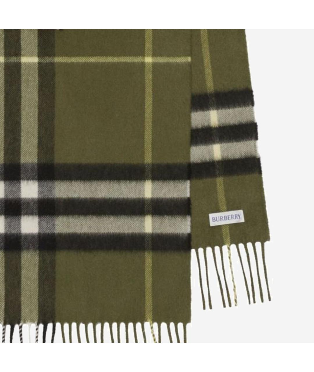 BURBERRY Зеленый кашемировый шарф, фото 3