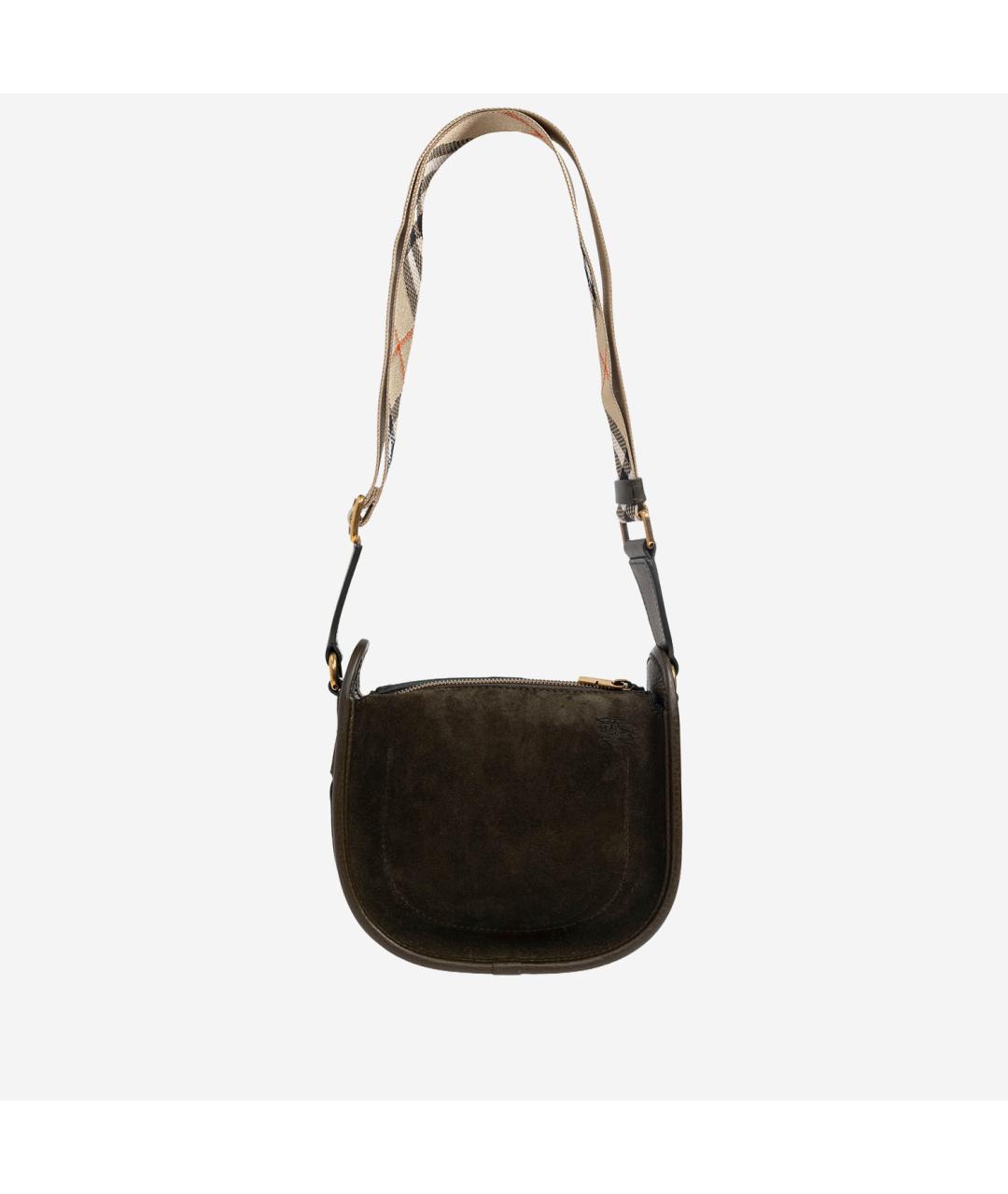 BURBERRY Черная кожаная сумка тоут, фото 3