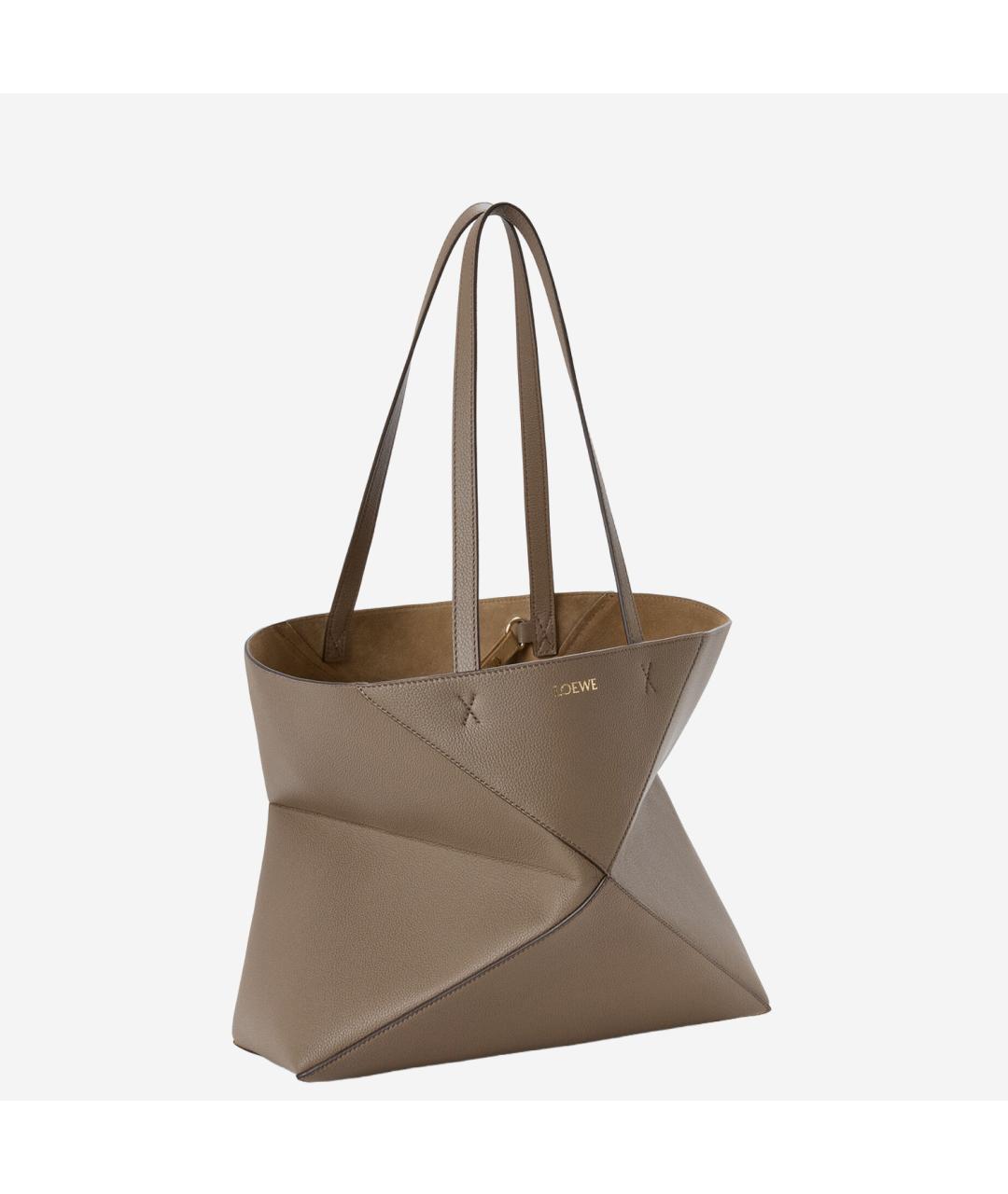 LOEWE Бежевая кожаная сумка тоут, фото 2