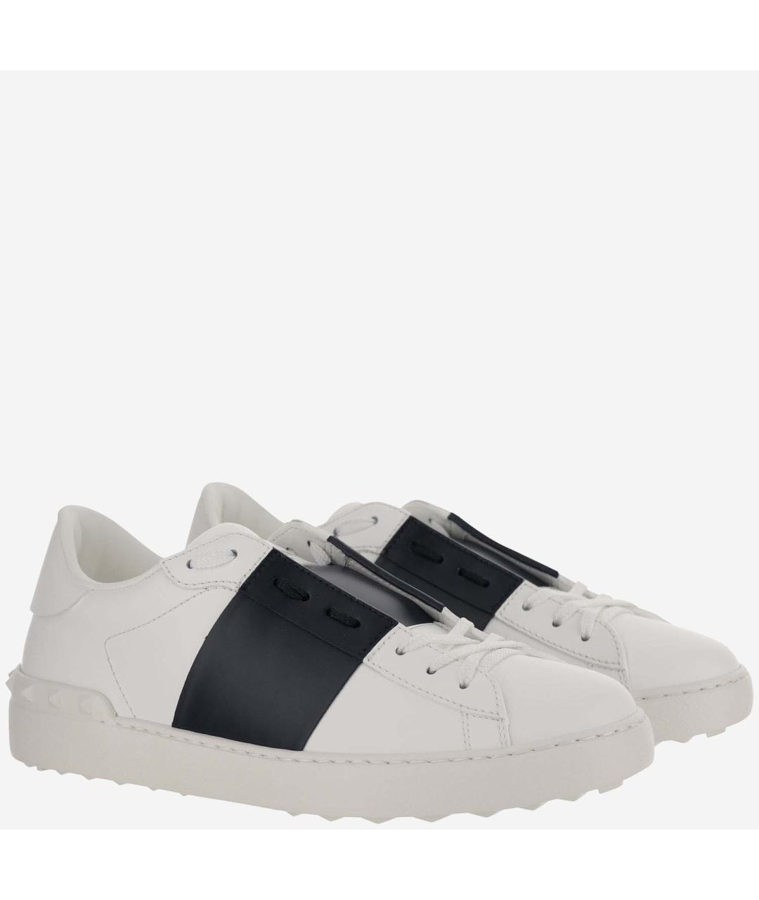 VALENTINO Белые кожаные низкие кроссовки / кеды, фото 4